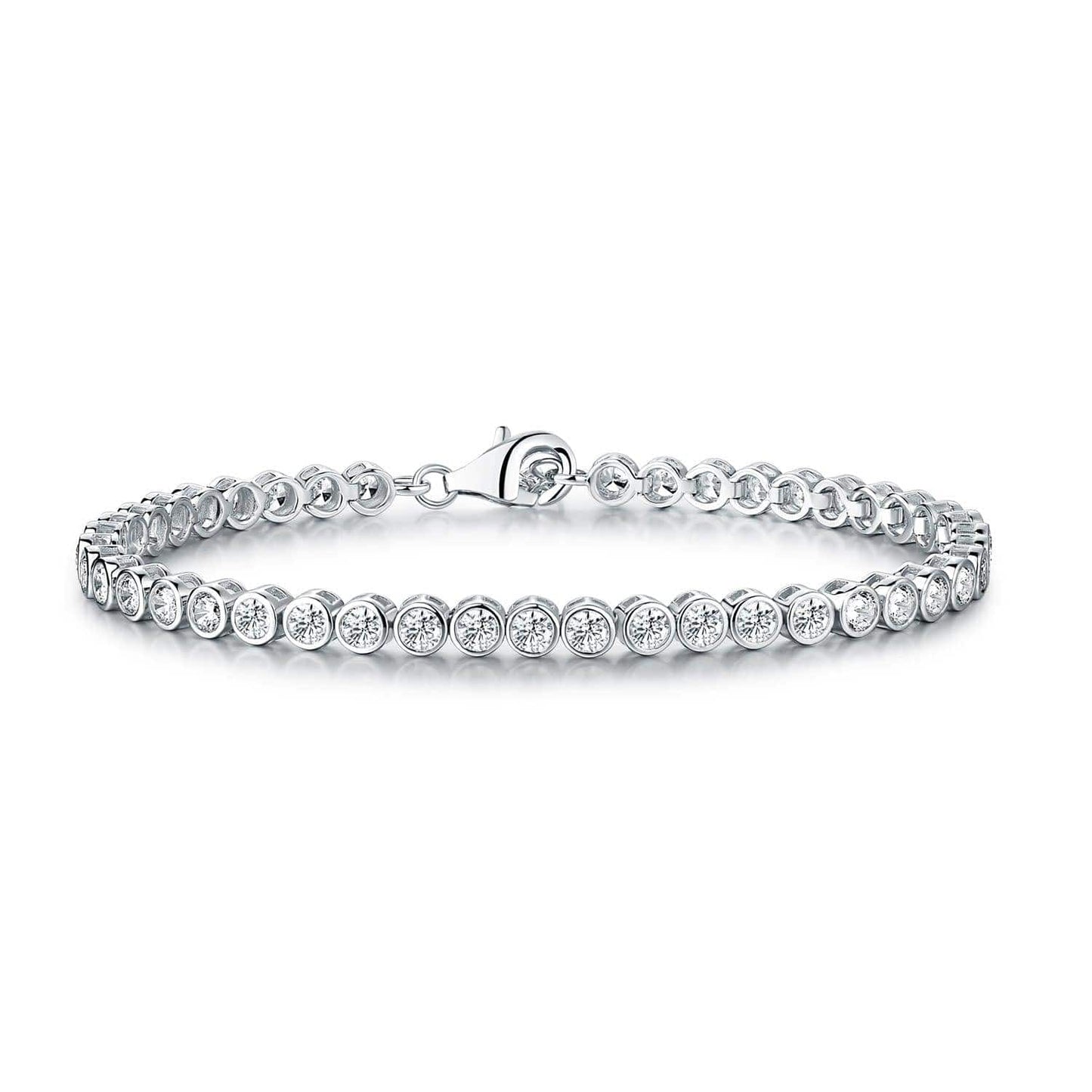 925 Sterling Silver Bezel Set Tennis Bracelet For Women with 3mm Cubic Zirconia - namana.london