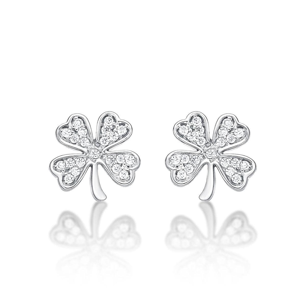 925 Sterling Silver 4 Leaf Clover Stud Earrings for Women - namana.london