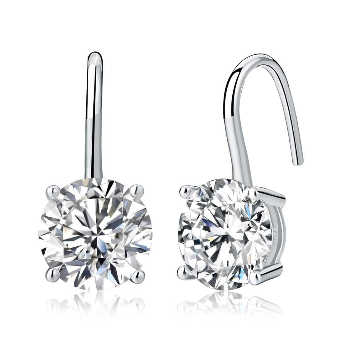 925 Sterling Silver Cubic Zirconia Solitaire Drop Earrings for Women - namana.london