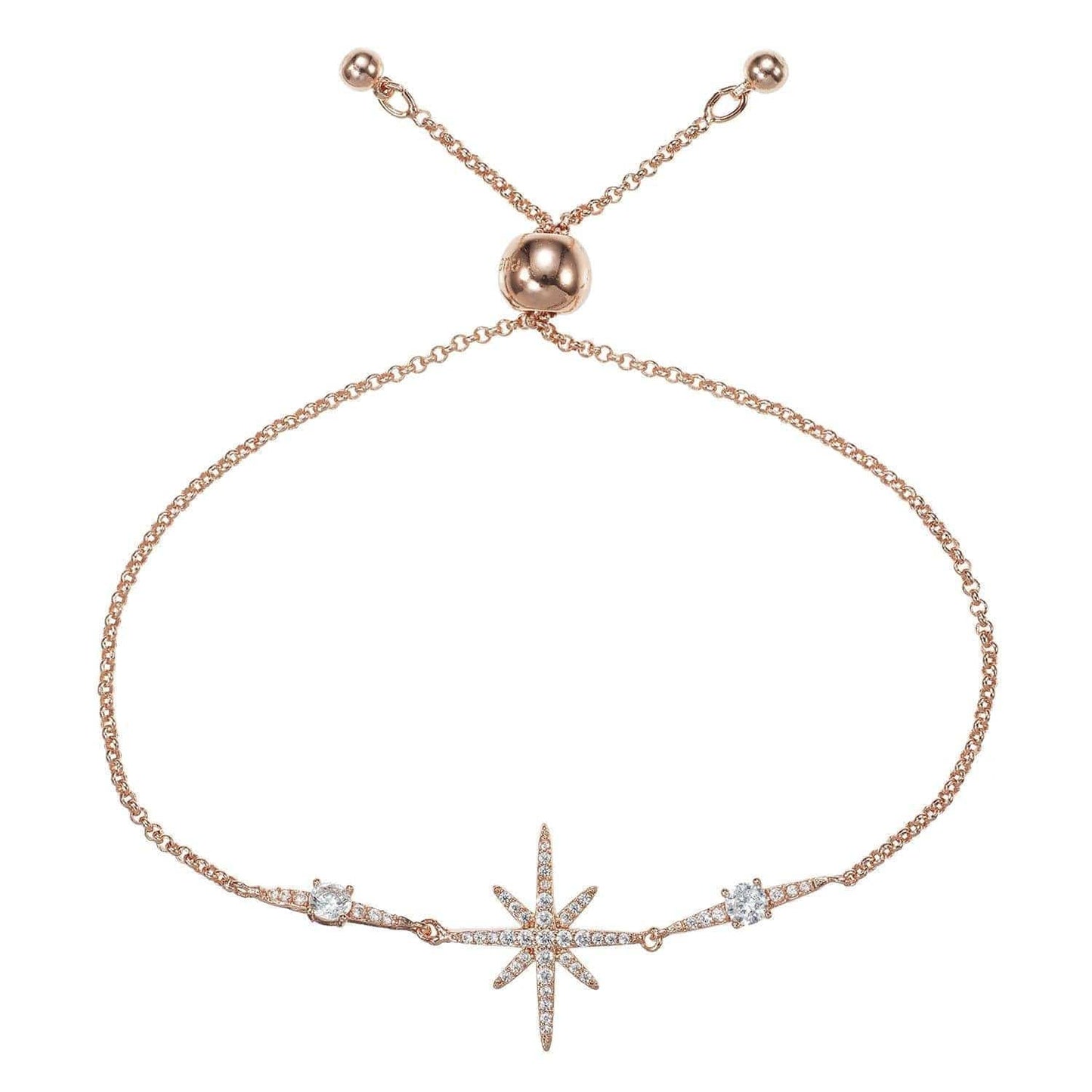 North Star Rose Gold Bracelet with Cubic Zirconia - namana.london