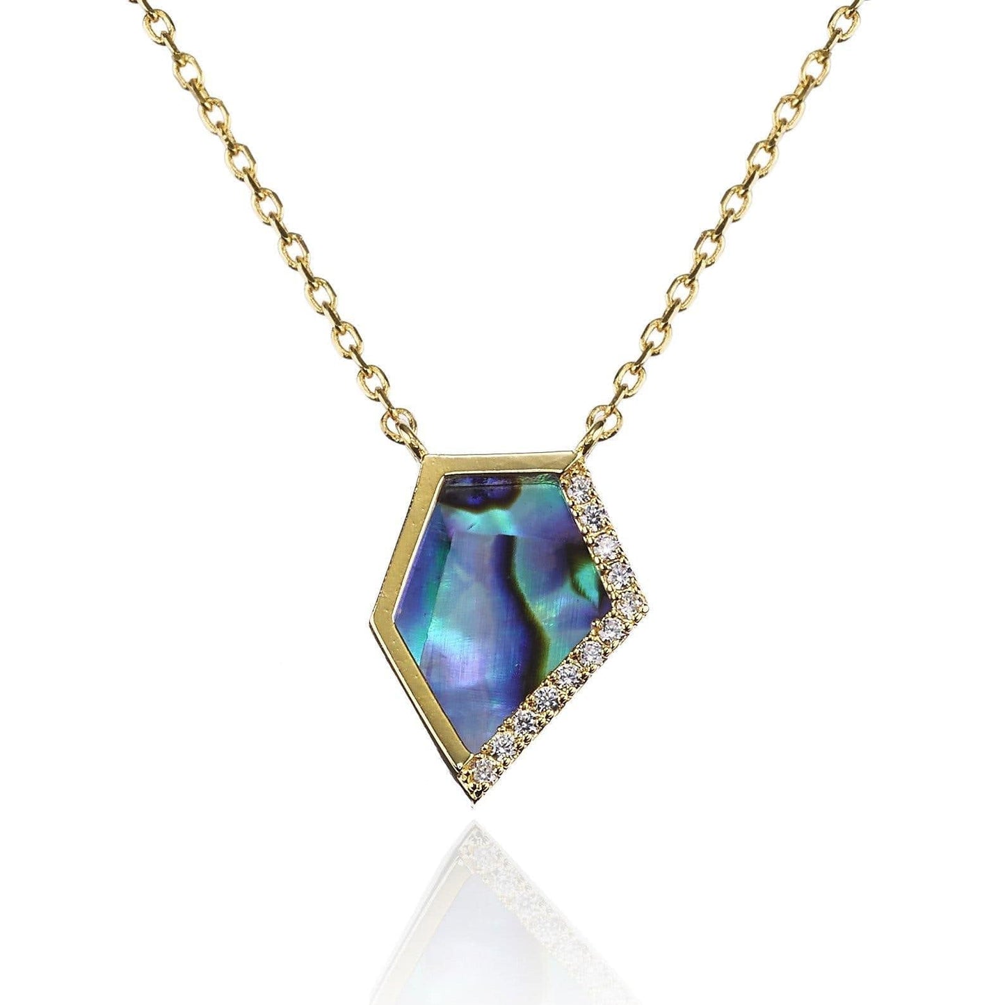 Abalone Shell Gold Pendant Necklace for Women - namana.london