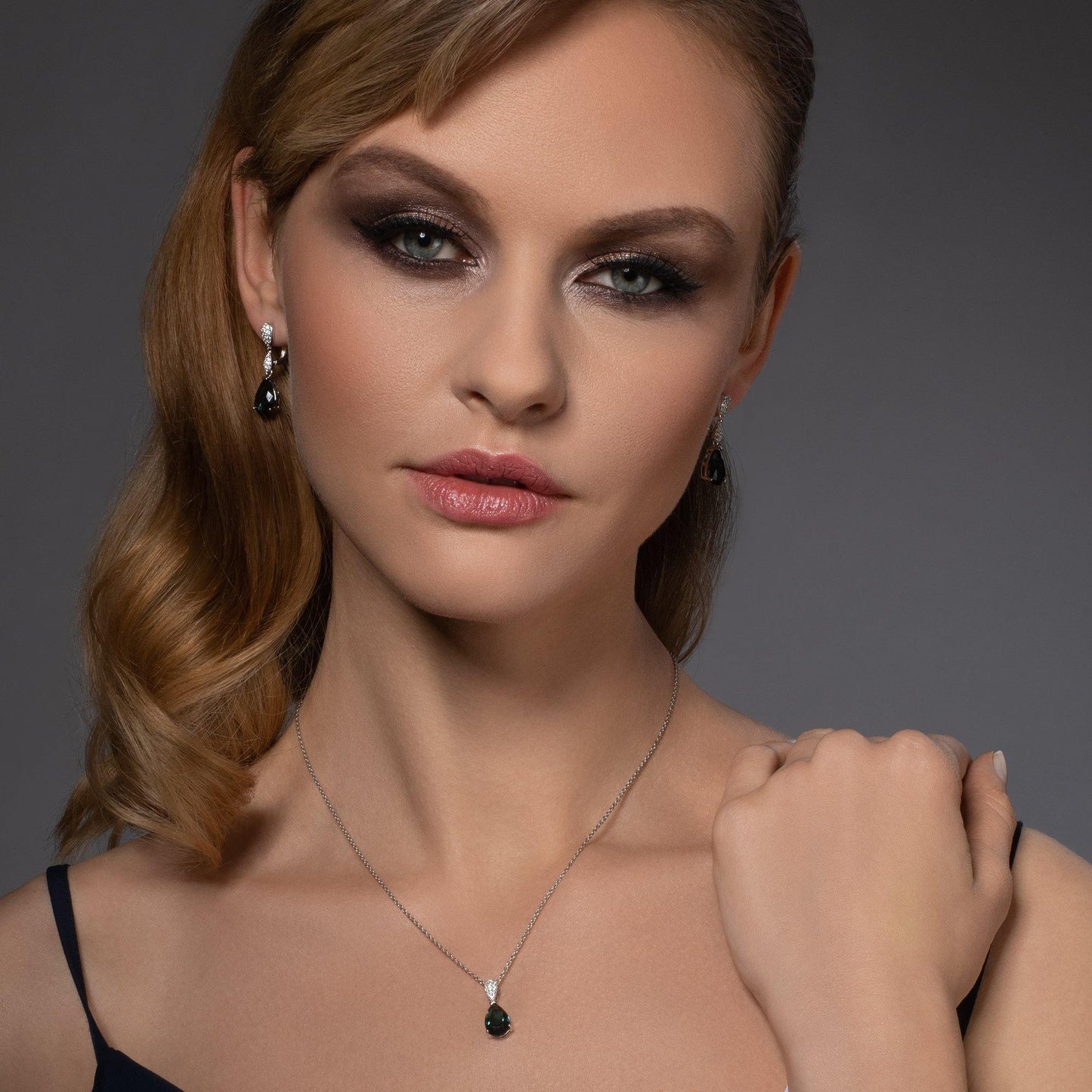 Sterling Silver Dark Blue Drop Earrings for Women - namana.london