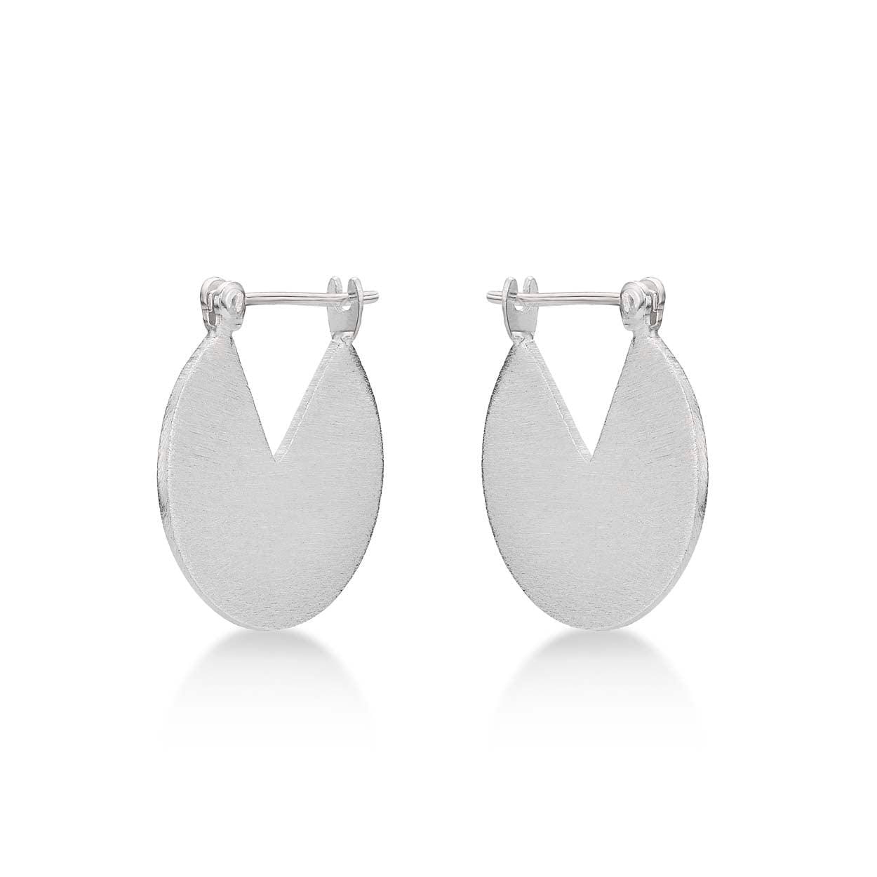 925 Sterling Silver Brushed Finished Small Hoop Earrings for Women - namana.london