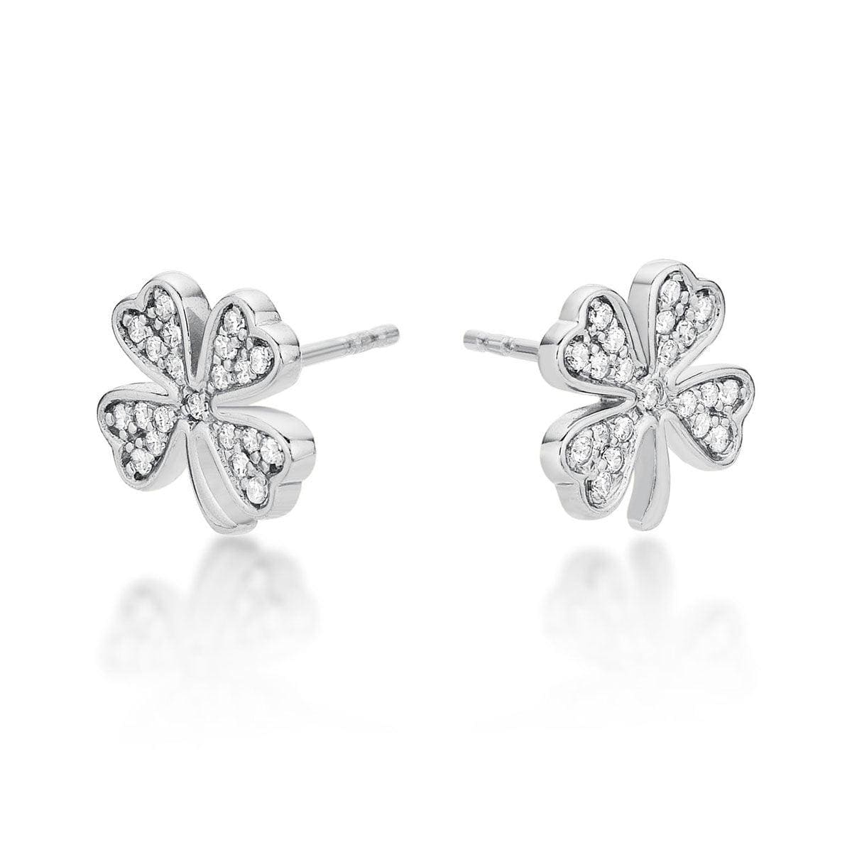 925 Sterling Silver 4 Leaf Clover Stud Earrings for Women - namana.london
