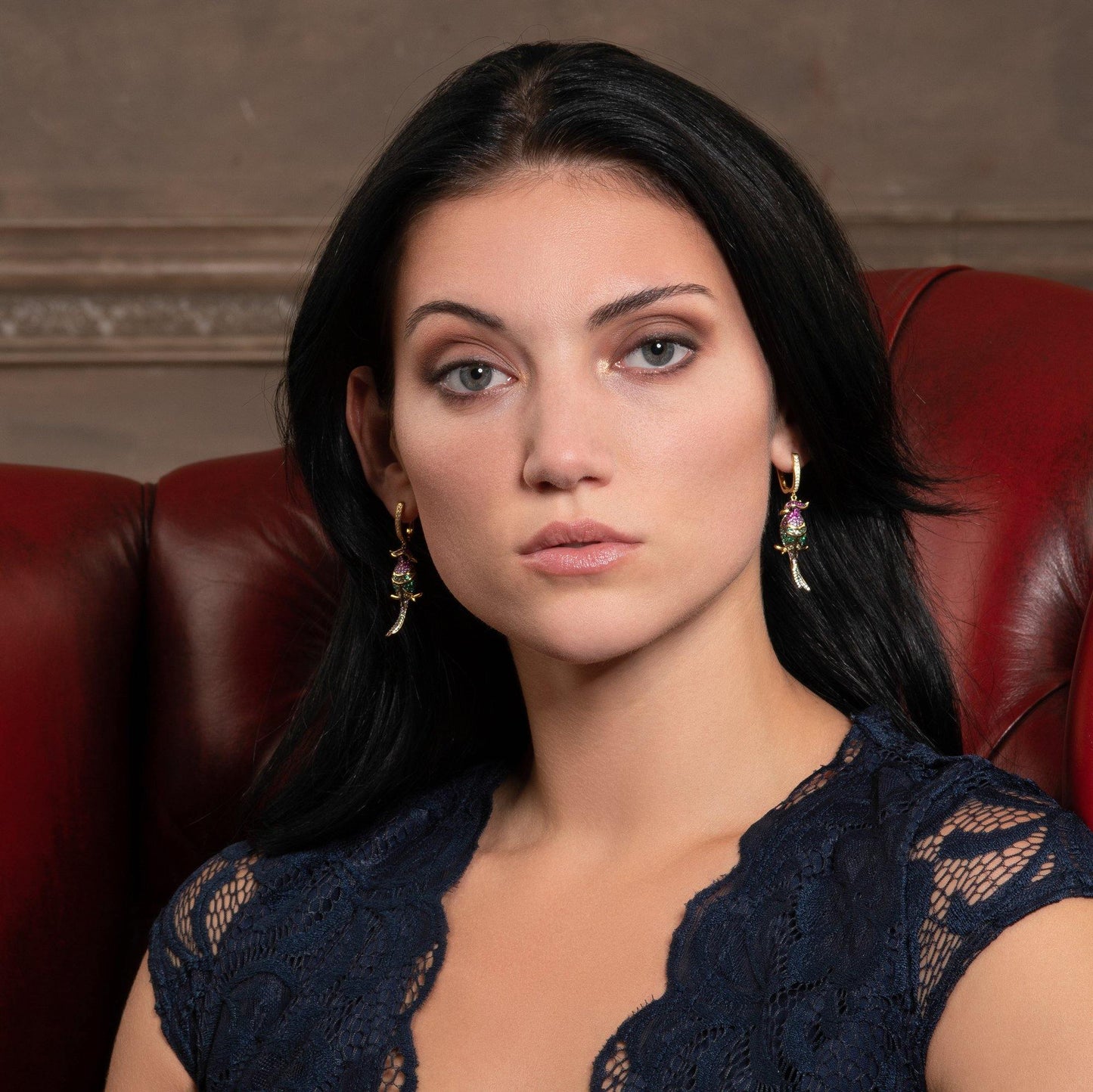Gold Plated Sterling Silver Parrot Earrings for Women - namana.london