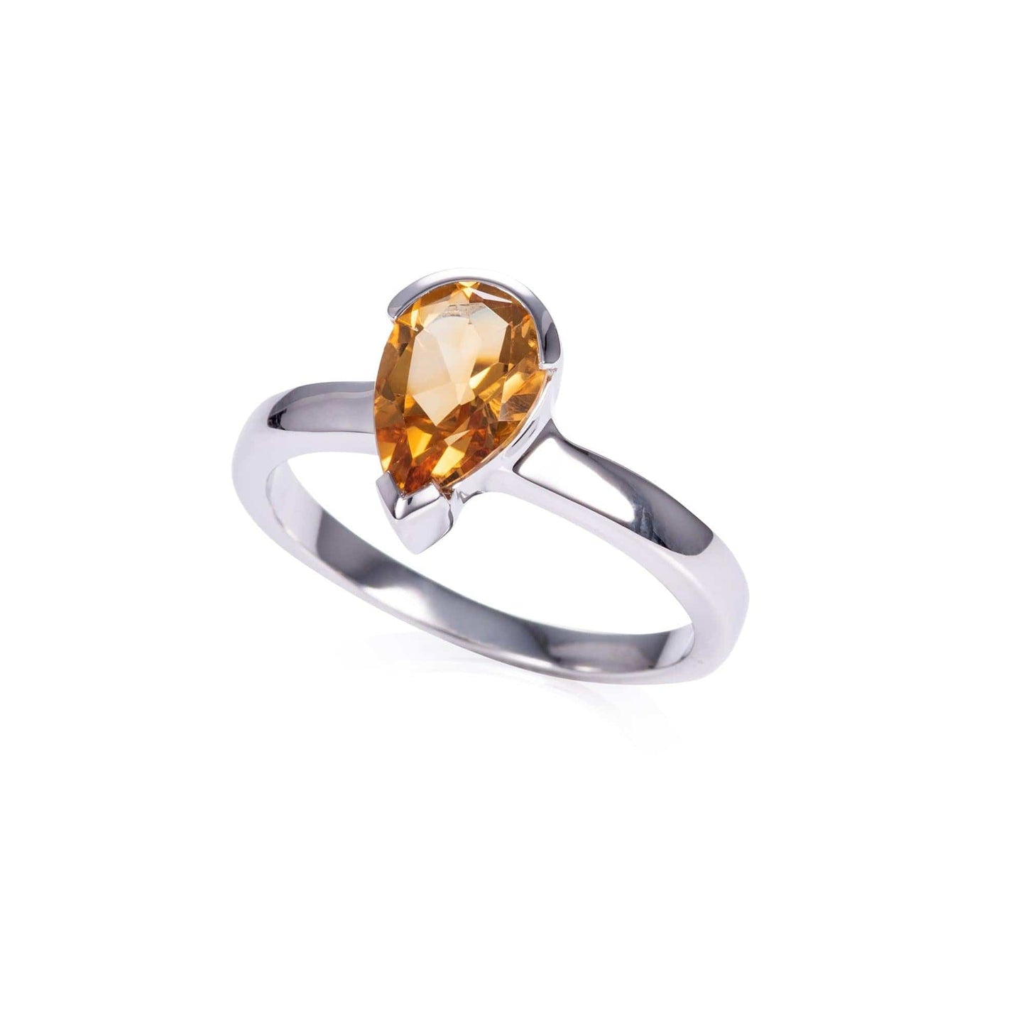 Pear Shaped Citrine Ring for Women in 925 Sterling Silver - namana.london