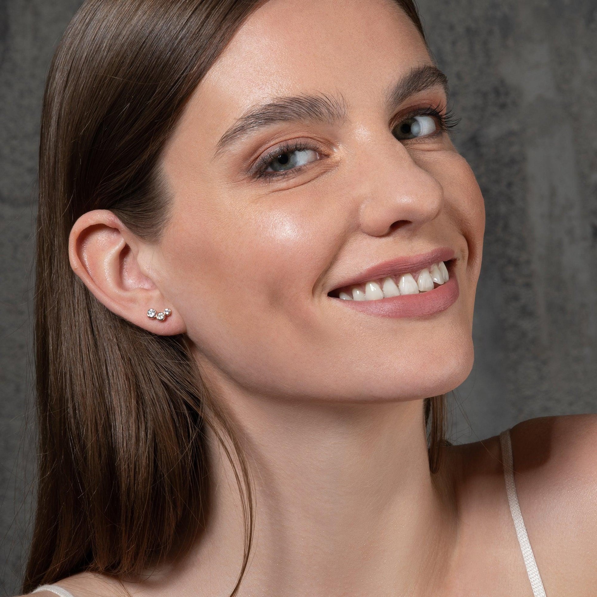 Rose Gold Ear Climber Earrings for Women - namana.london