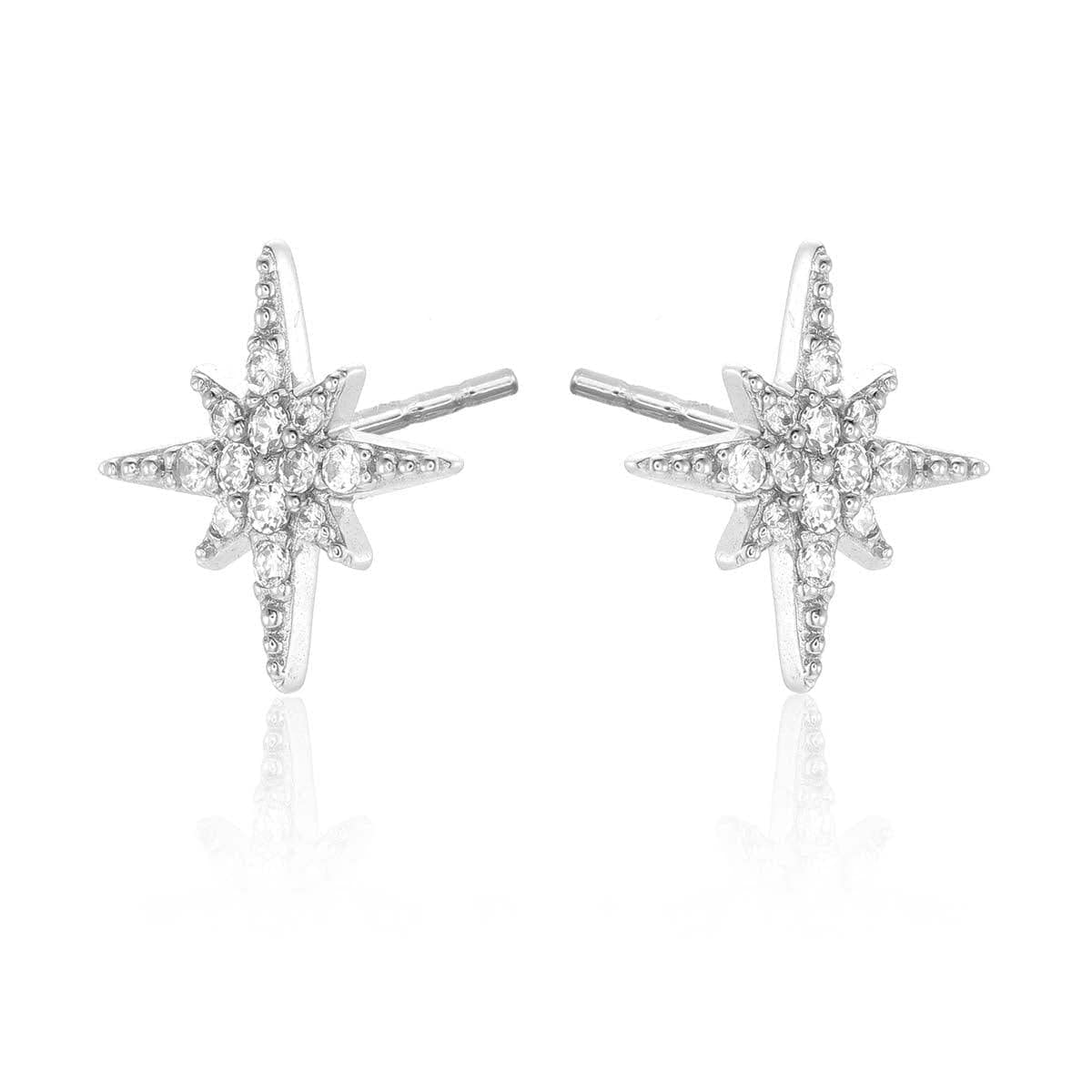 925 Sterling Silver North Star Stud Earrings for Women - namana.london