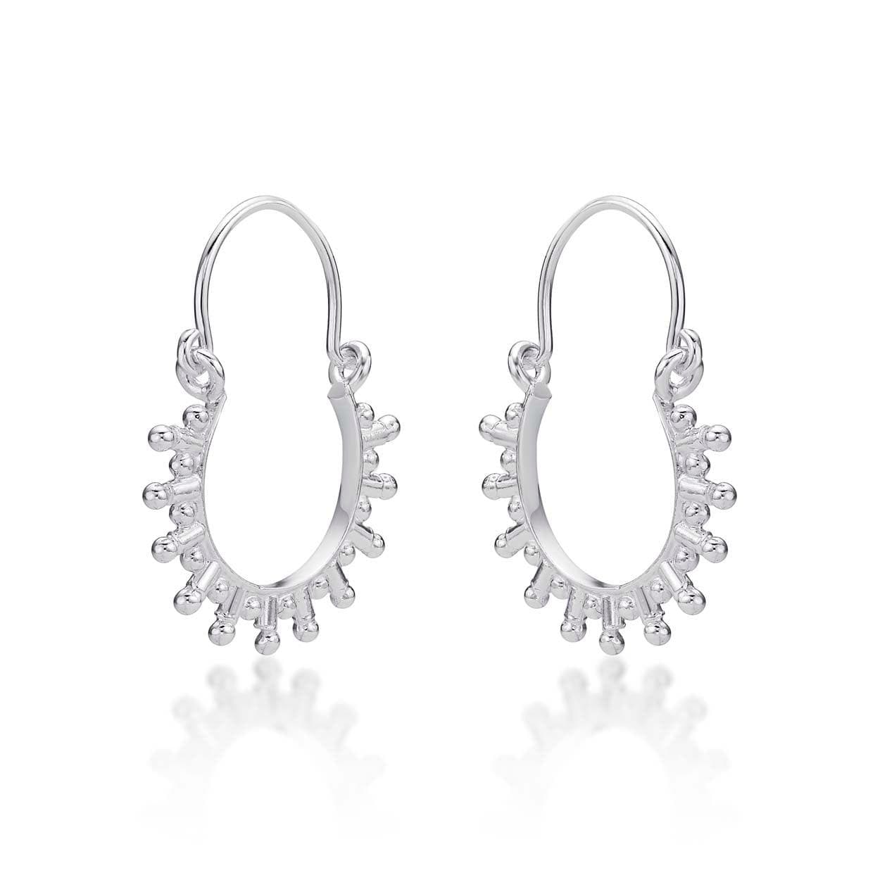 925 Sterling Silver Small Tribal Hoop Earrings for Women - namana.london