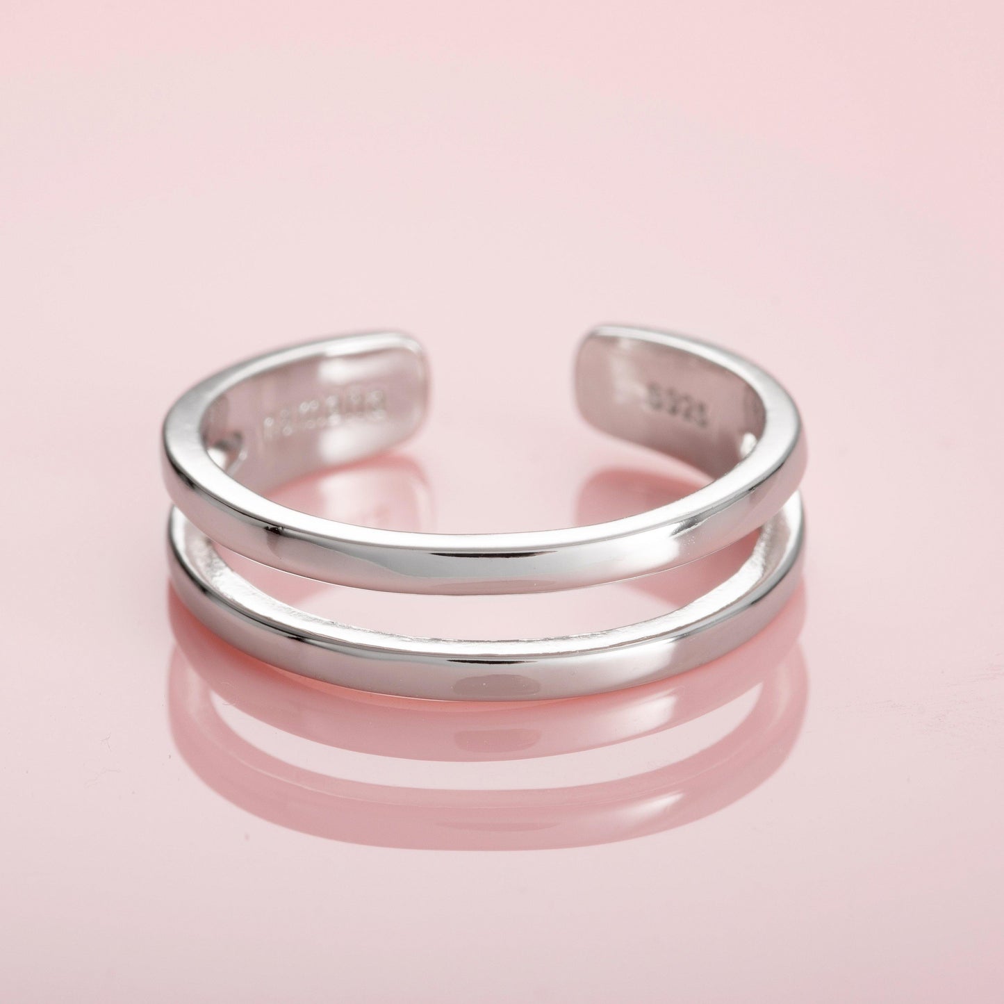 925 Sterling Silver Double Row Toe Ring for Women - namana.london