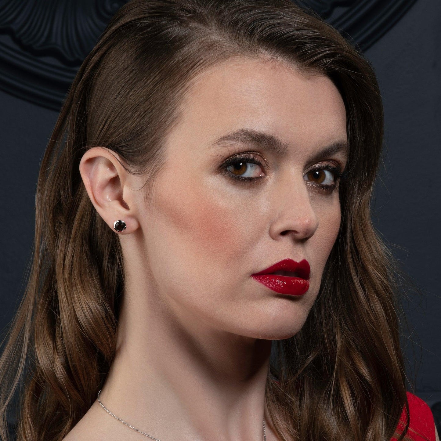 925 Sterling Silver Round Stud Earrings with Smoky Quartz Gemstones - namana.london
