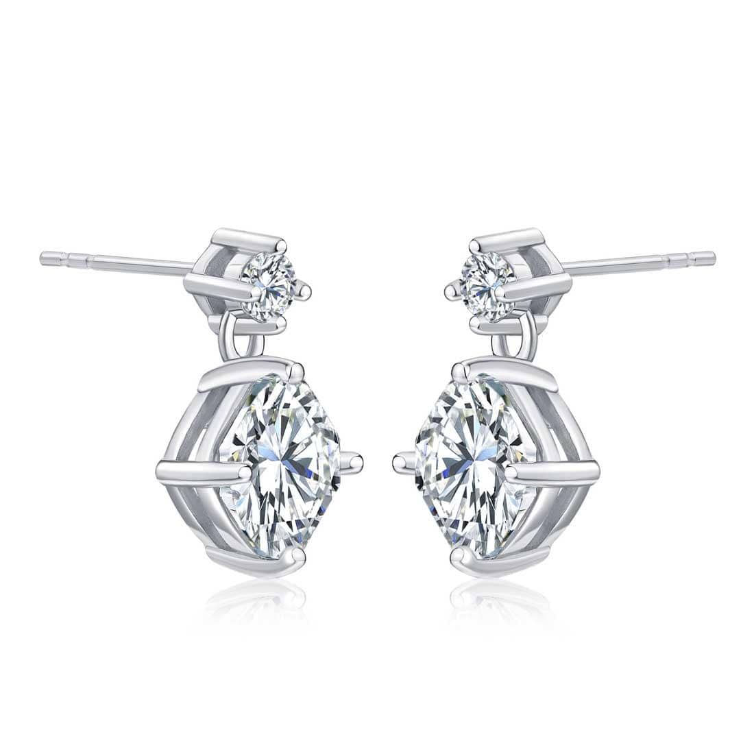 925 Sterling Silver Small Cubic Zirconia Drop Earrings for Women - namana.london