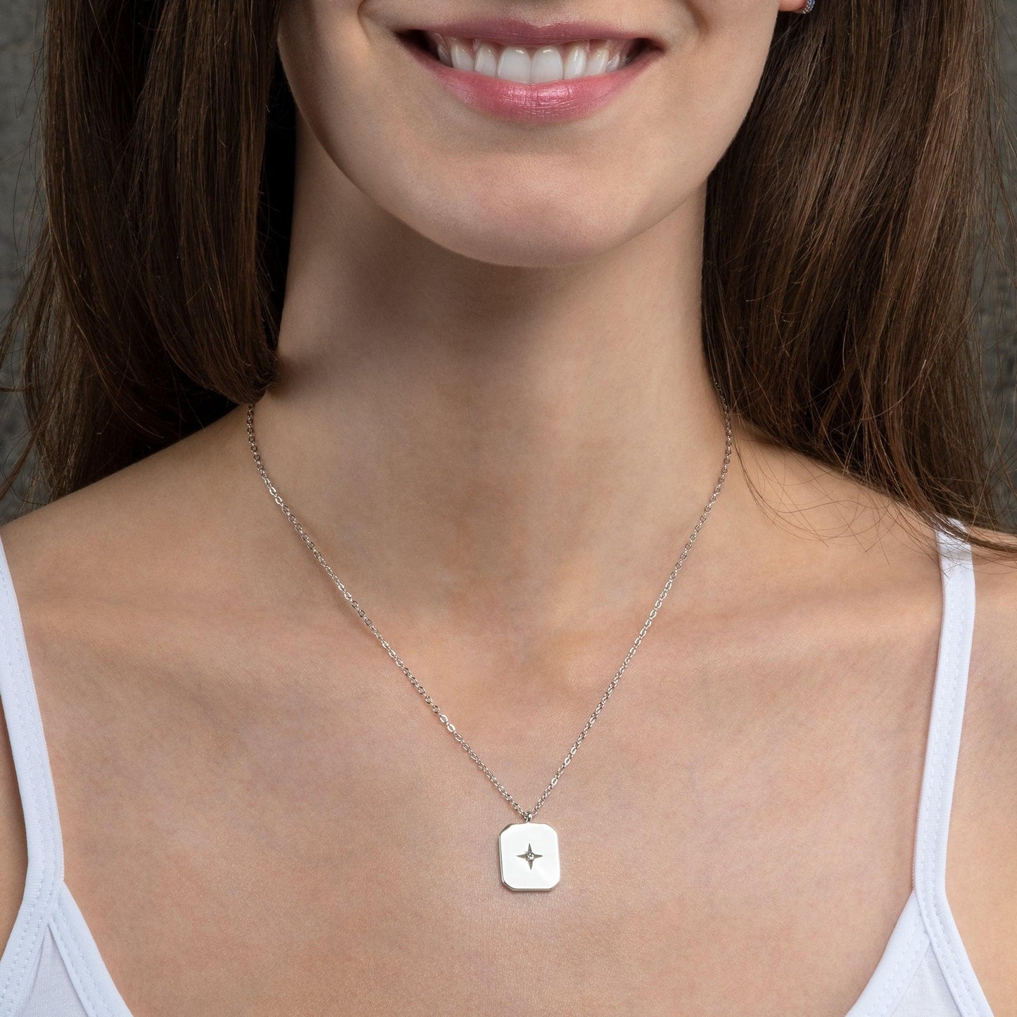 Rectangle Medallion Pendant Necklace for Women - namana.london