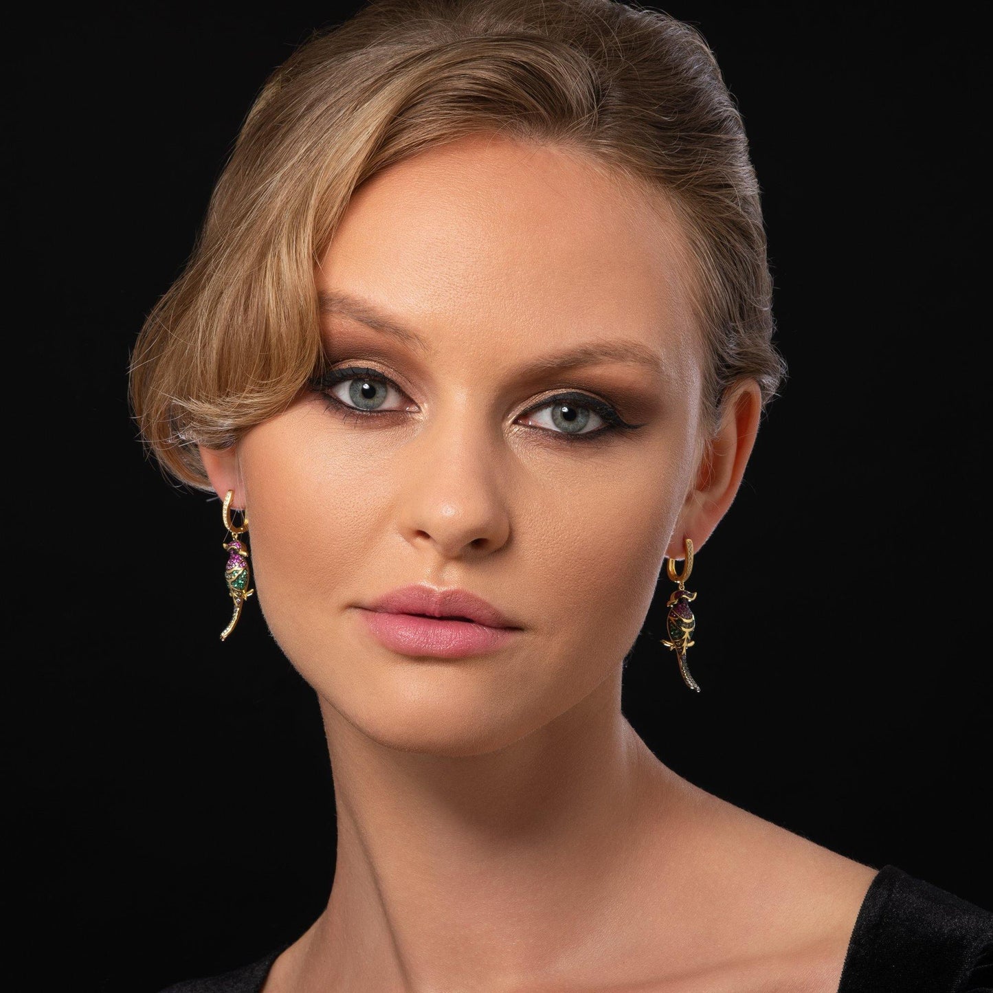 Gold Plated Sterling Silver Parrot Earrings for Women - namana.london
