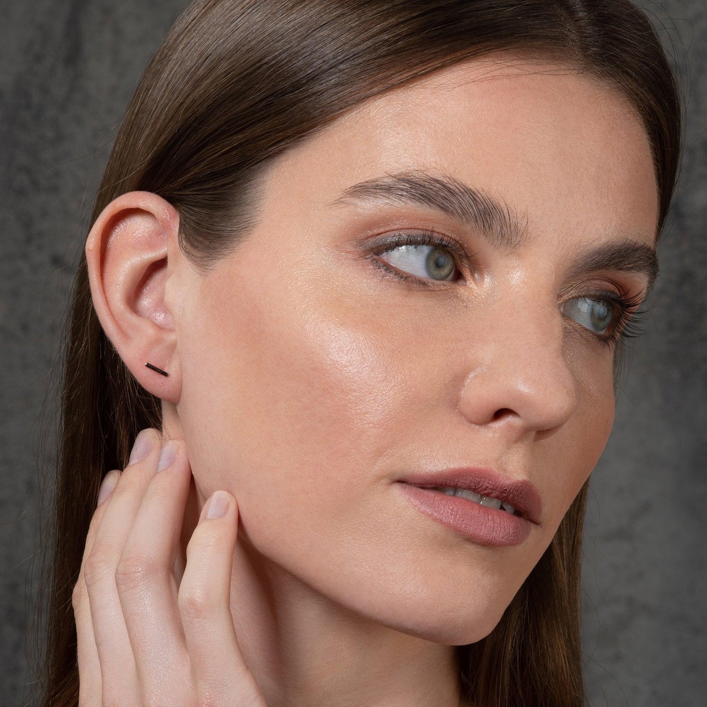 Dainty Rose Gold Bar Stud Earrings for Women - namana.london