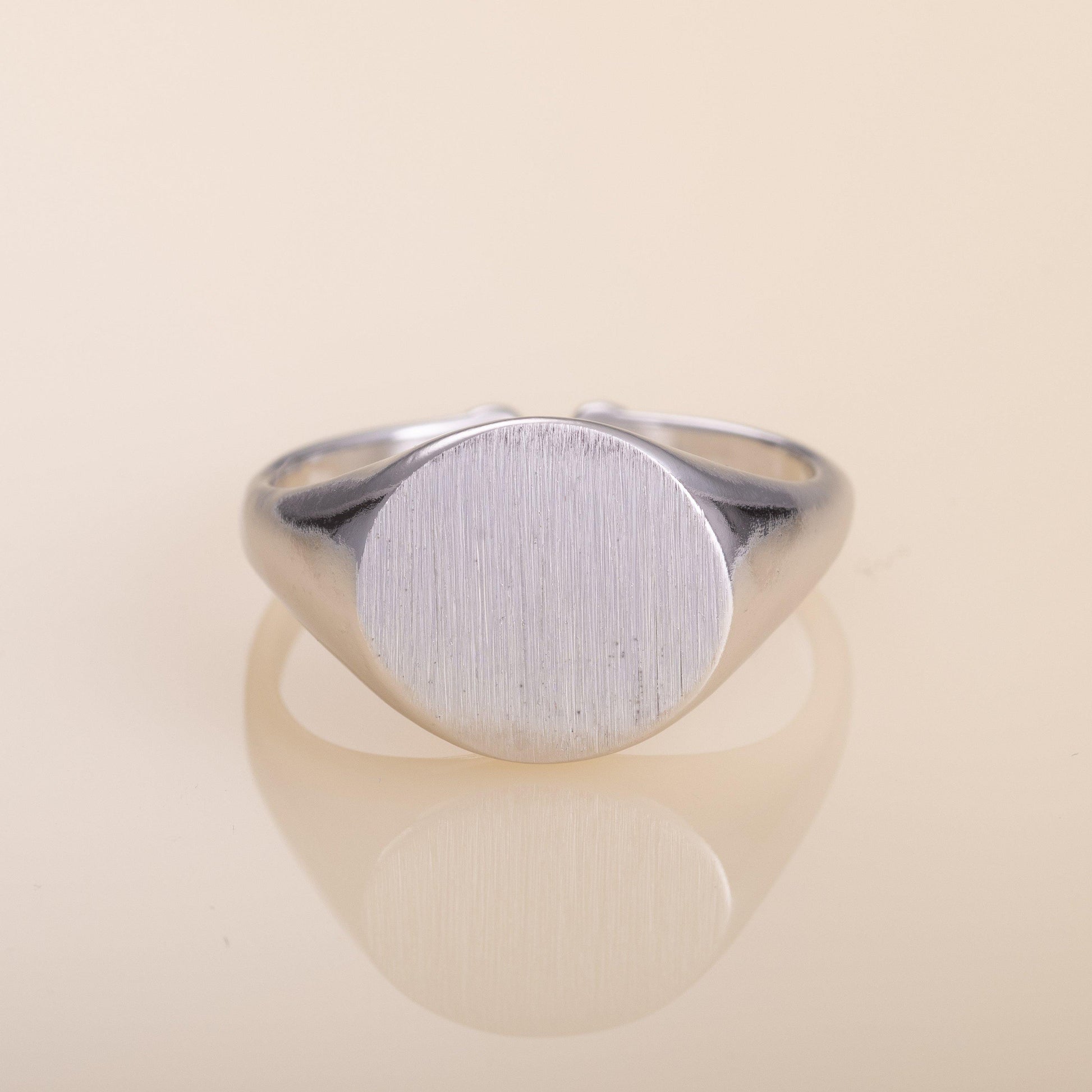 Adjustable Round Signet Ring for Women - namana.london