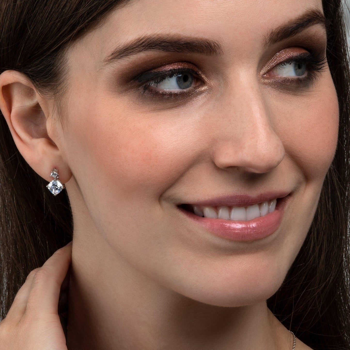 925 Sterling Silver Small Cubic Zirconia Drop Earrings for Women - namana.london