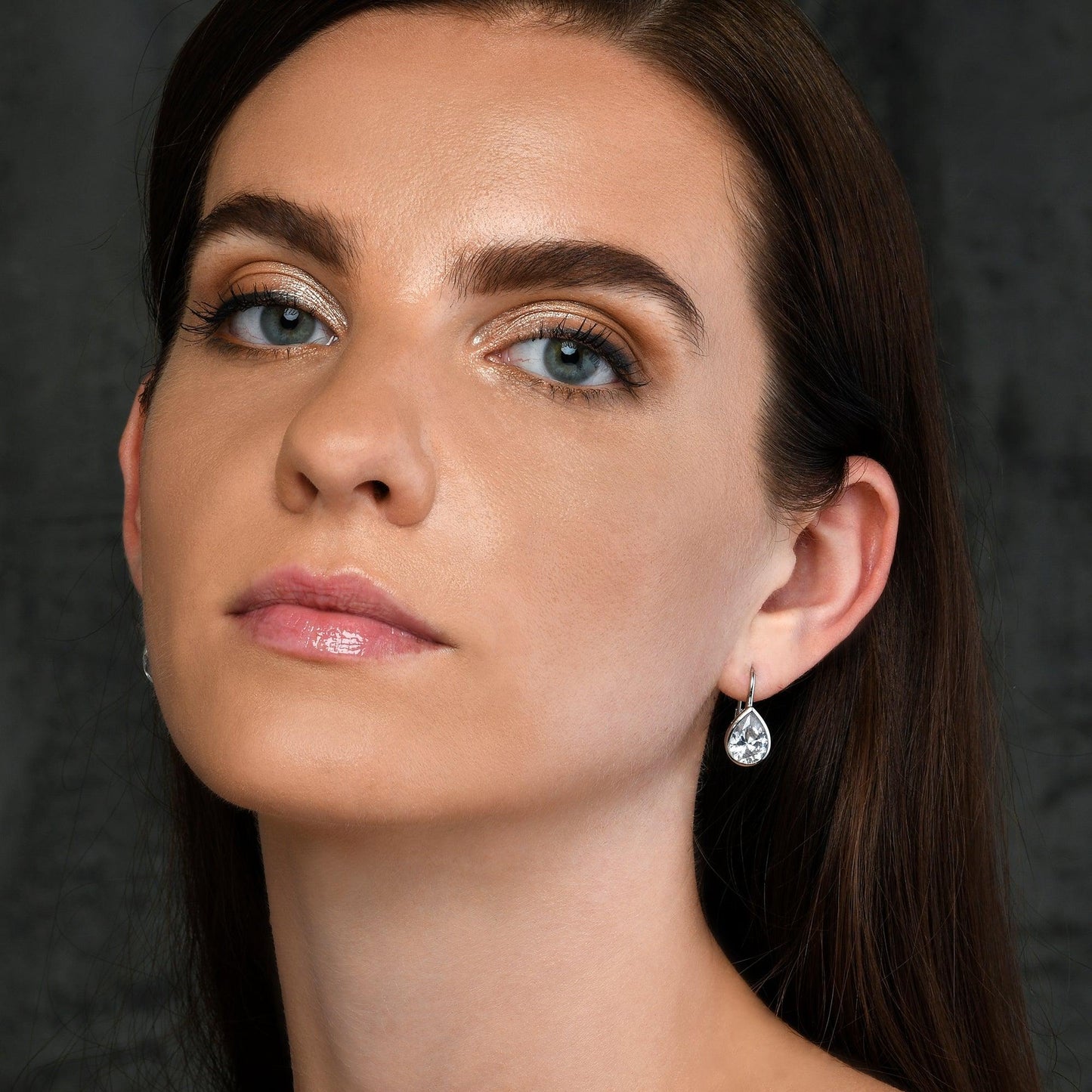 925 Sterling Silver Leverback Cubic Zirconia Drop Earrings - namana.london