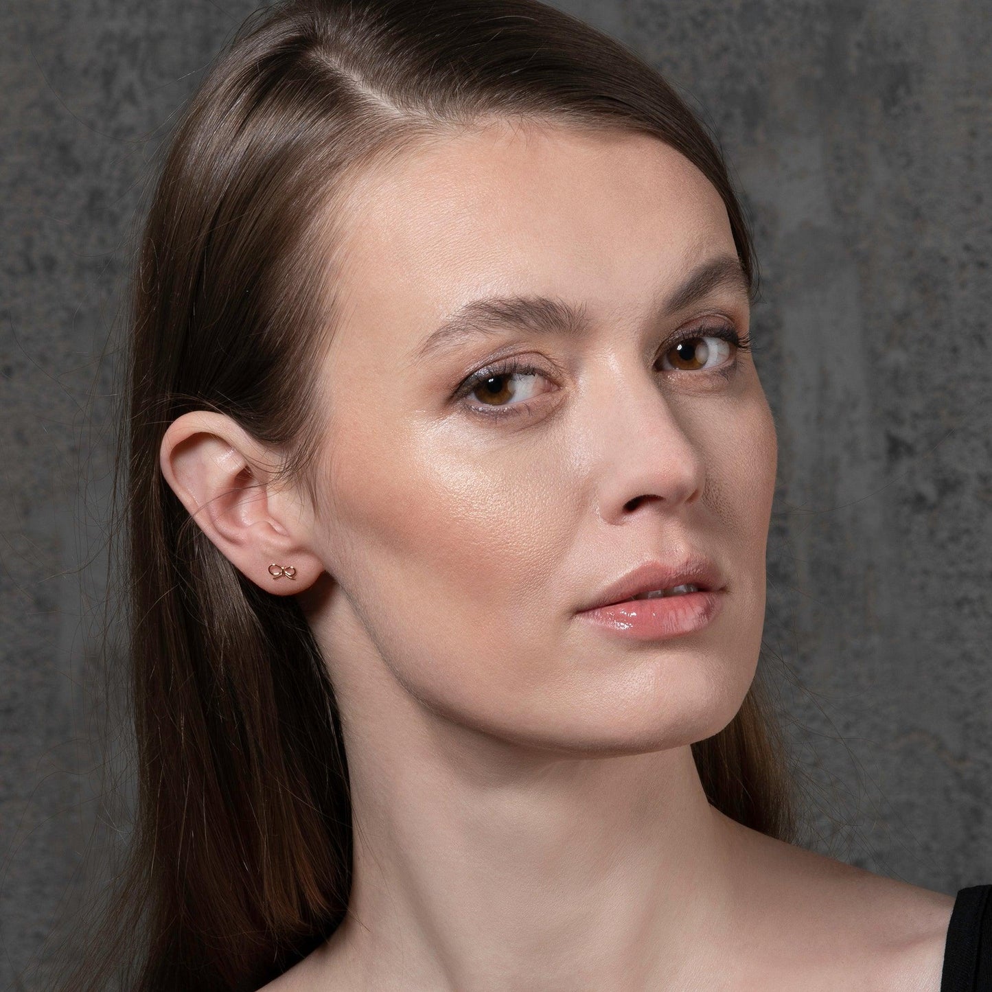 Dainty Rose Gold Bow Stud Earrings for Women - namana.london