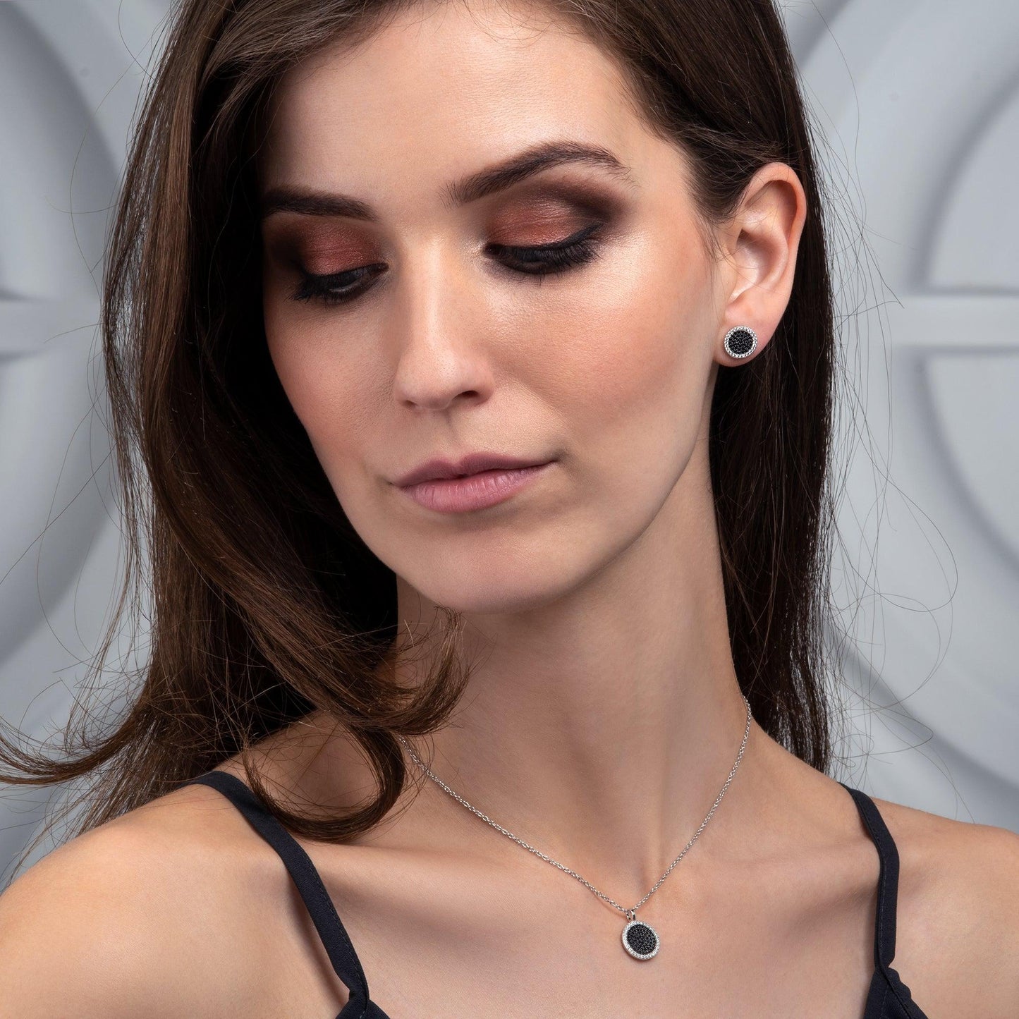925 Sterling Silver Black and White Disc Earrings for Women - namana.london
