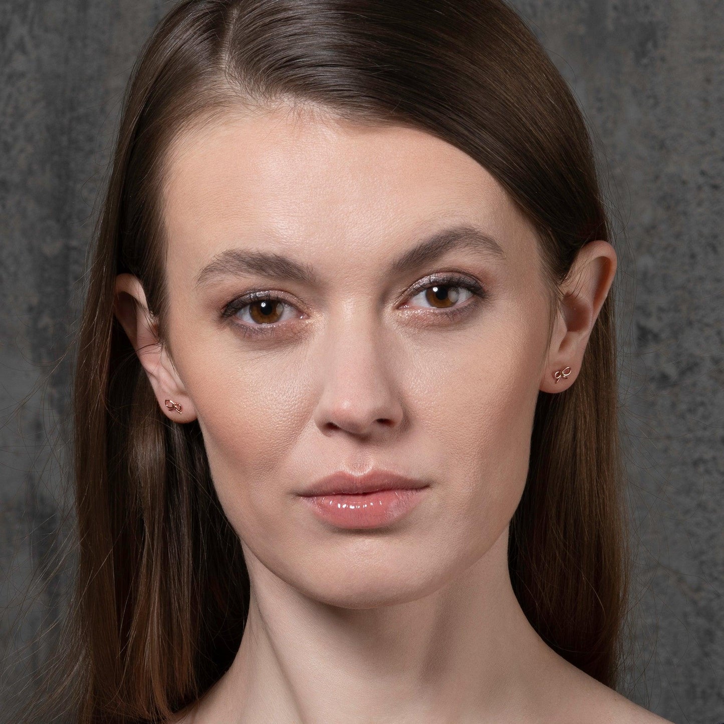 Dainty Rose Gold Bow Stud Earrings for Women - namana.london