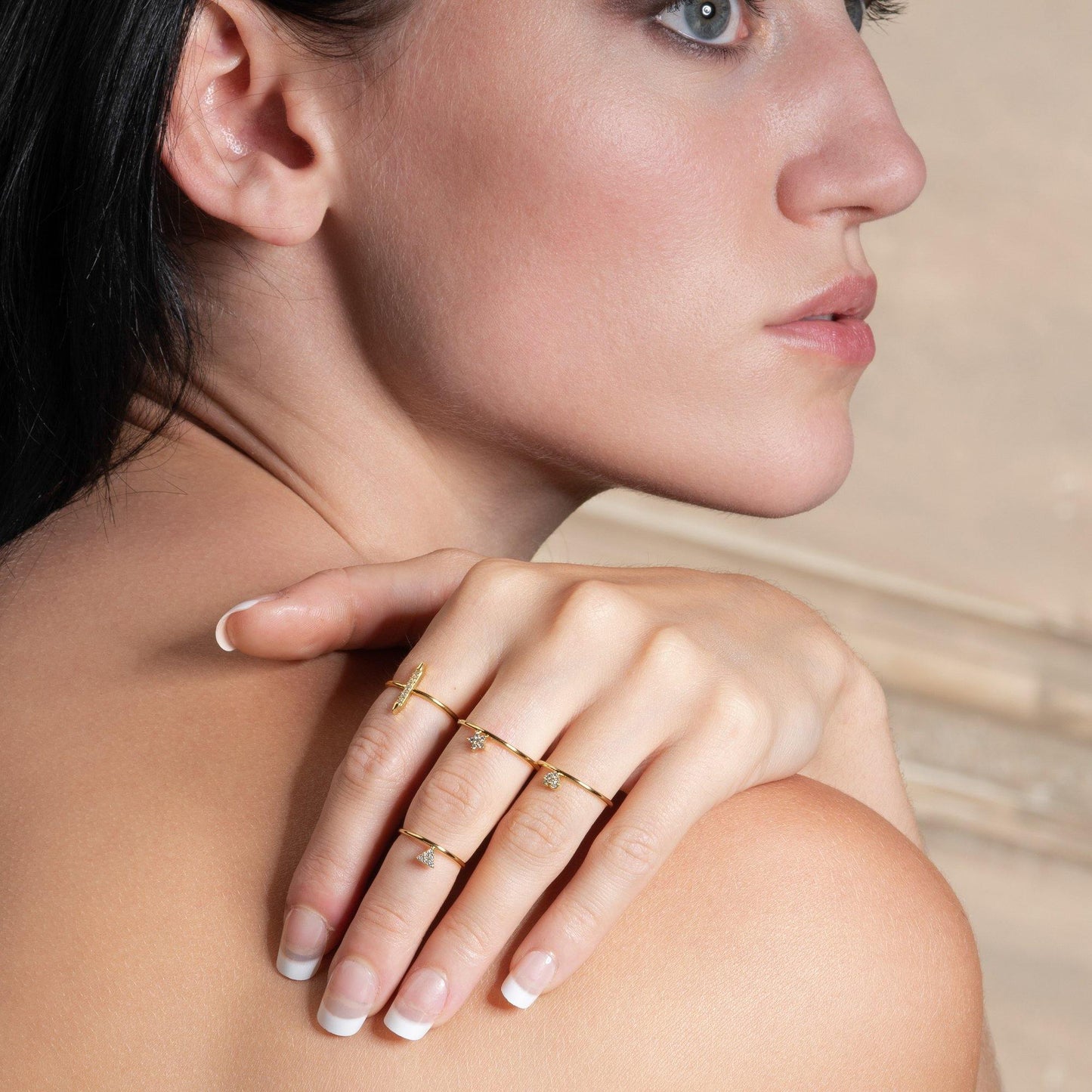 Dainty Gold Heart Ring for Women with Cubic Zirconia - namana.london