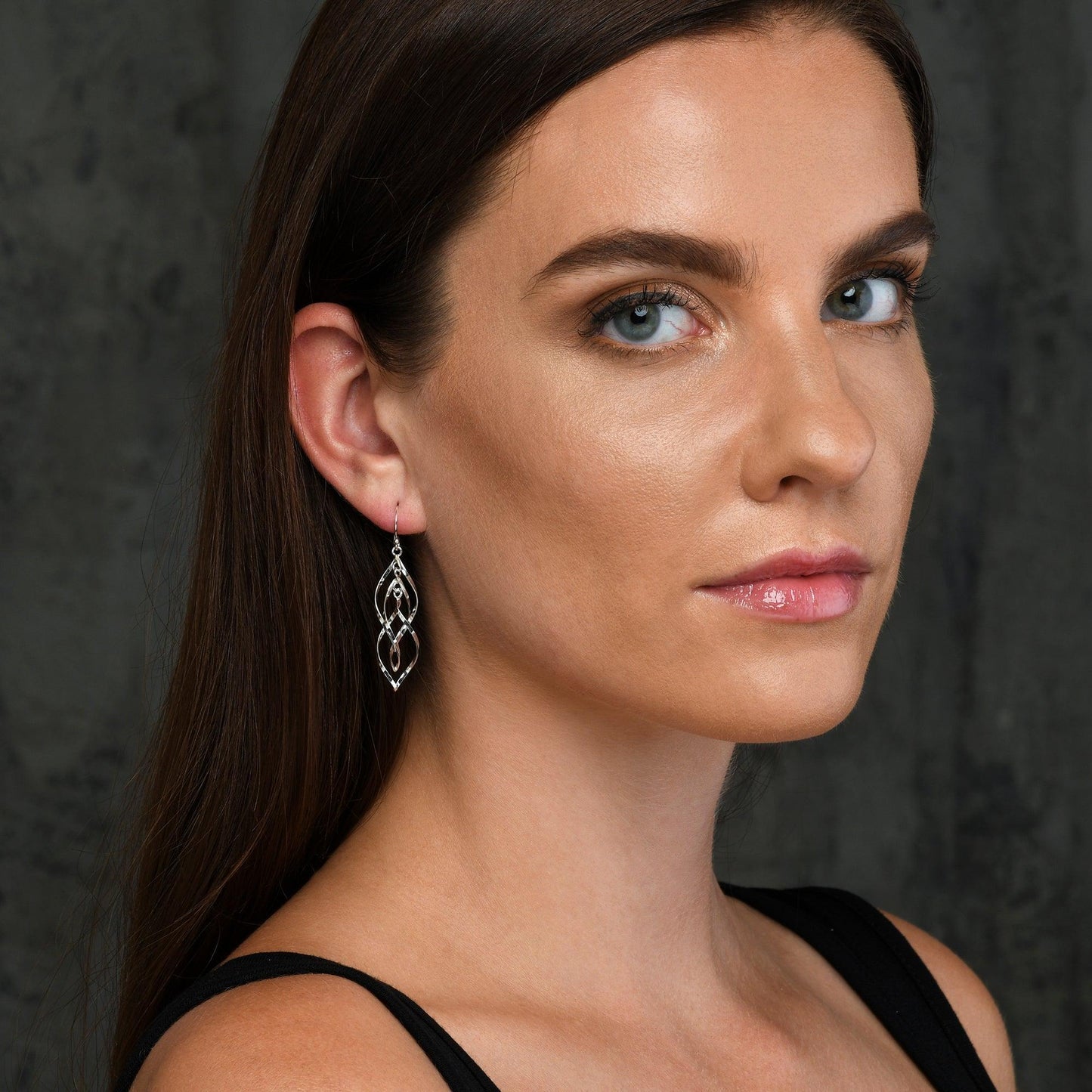 925 Sterling Silver Long Spiral Dangling Earrings for Women - namana.london