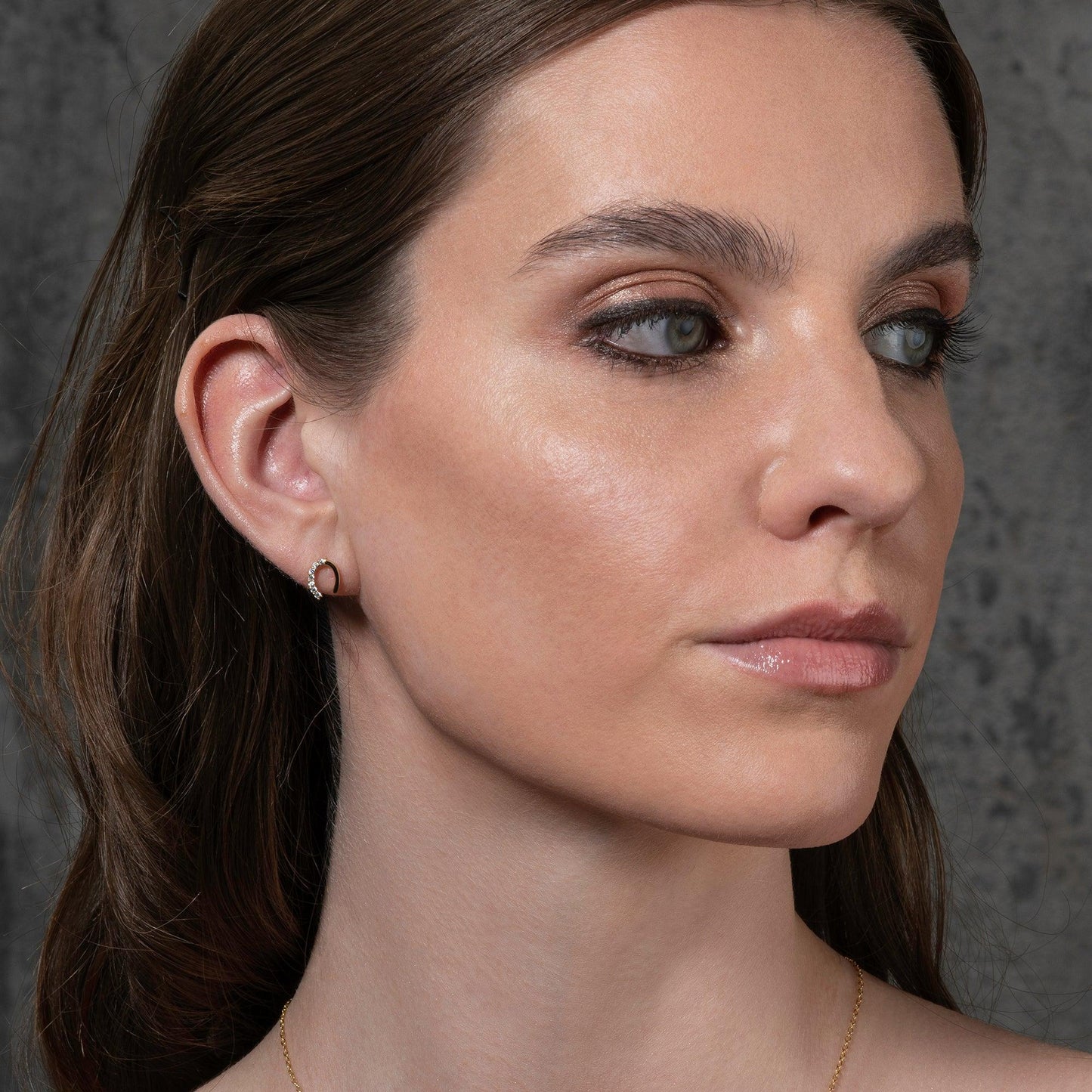 Gold Plated Lucky Horse Shoe Stud Earrings for Women - namana.london