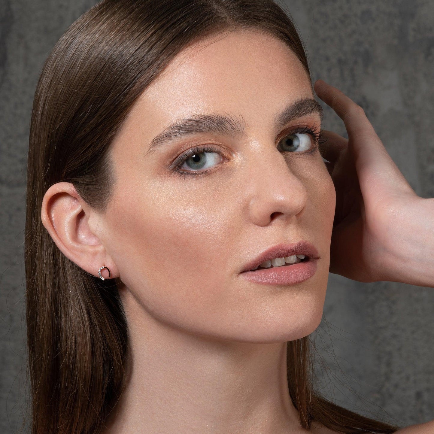 Rose Gold Lucky Horseshoe Stud Earrings for Women - namana.london