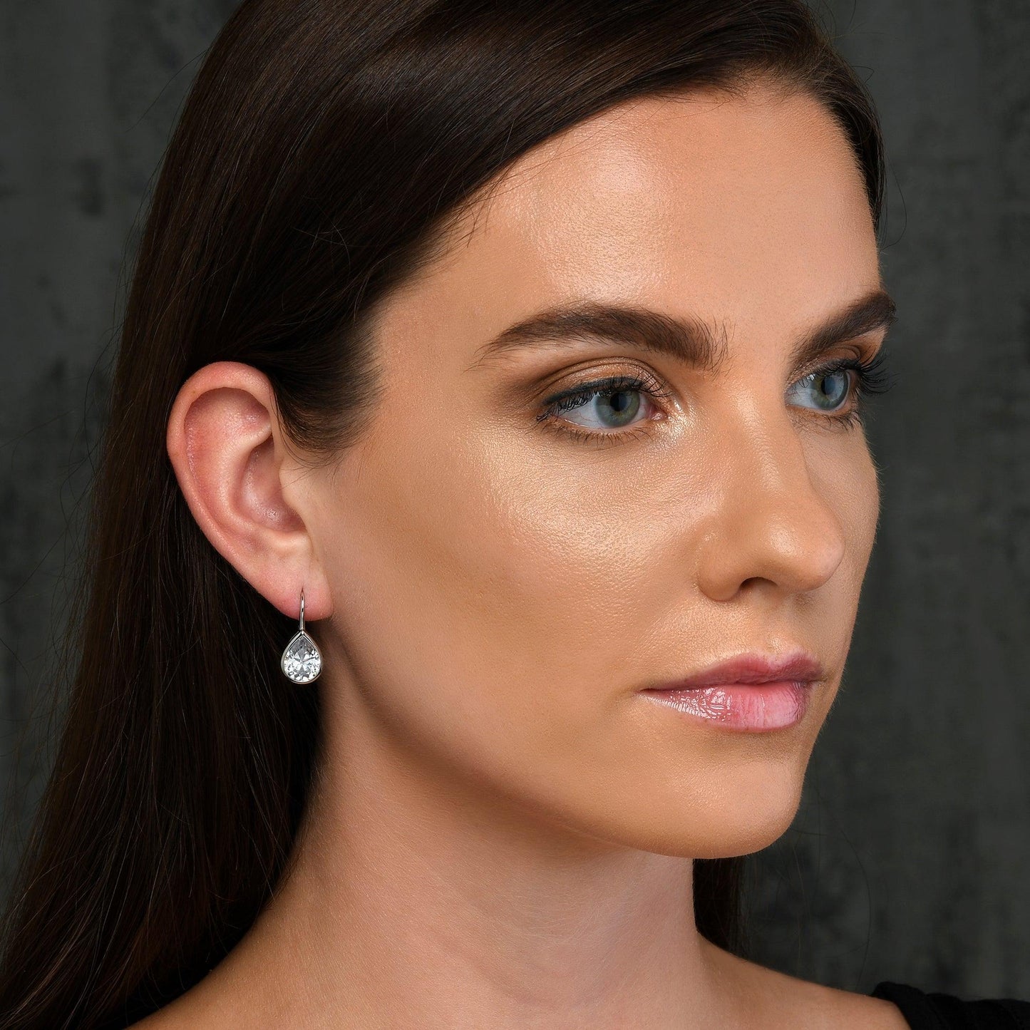 925 Sterling Silver Leverback Cubic Zirconia Drop Earrings - namana.london
