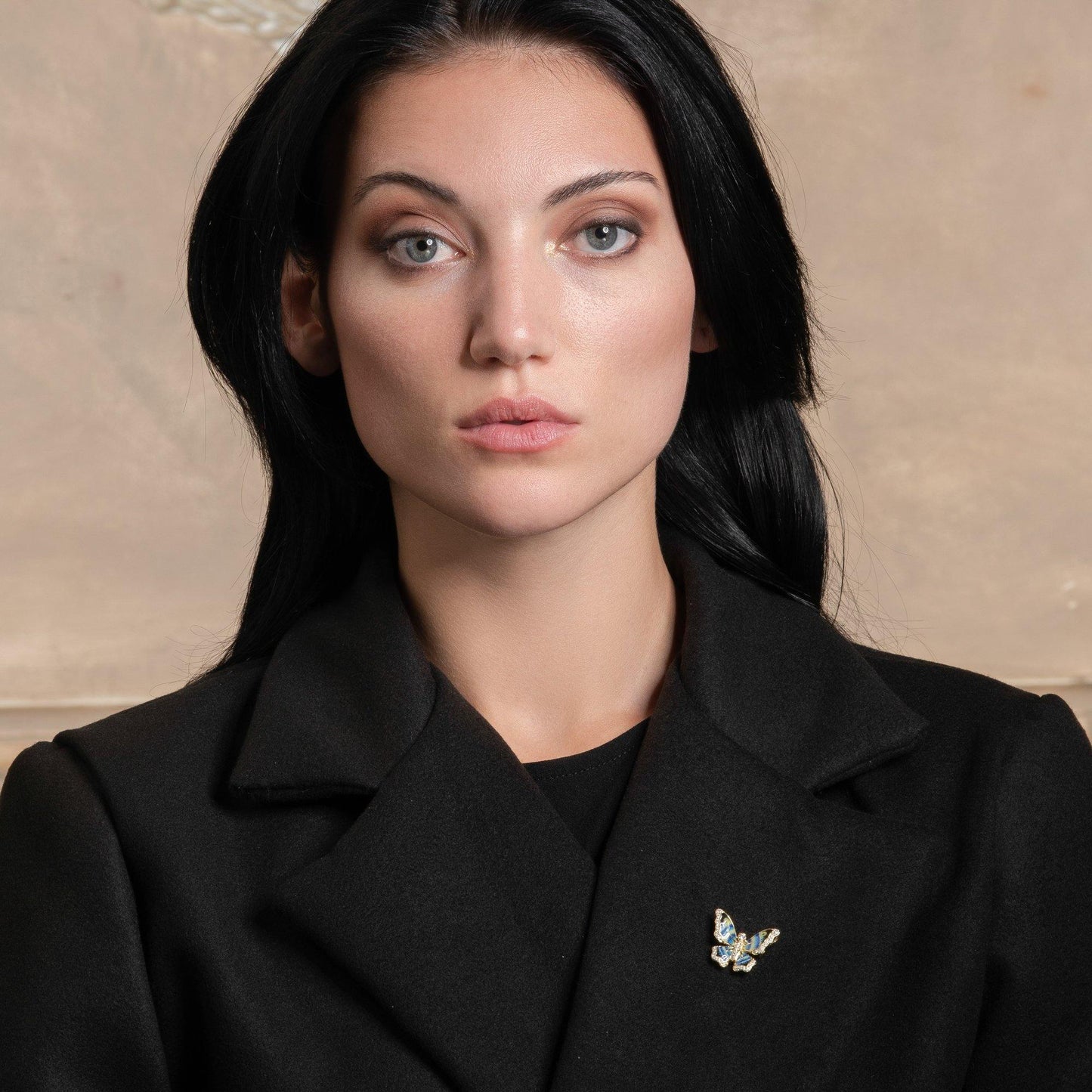 Gold Plated Sterling Silver Butterfly Brooch for Women - namana.london
