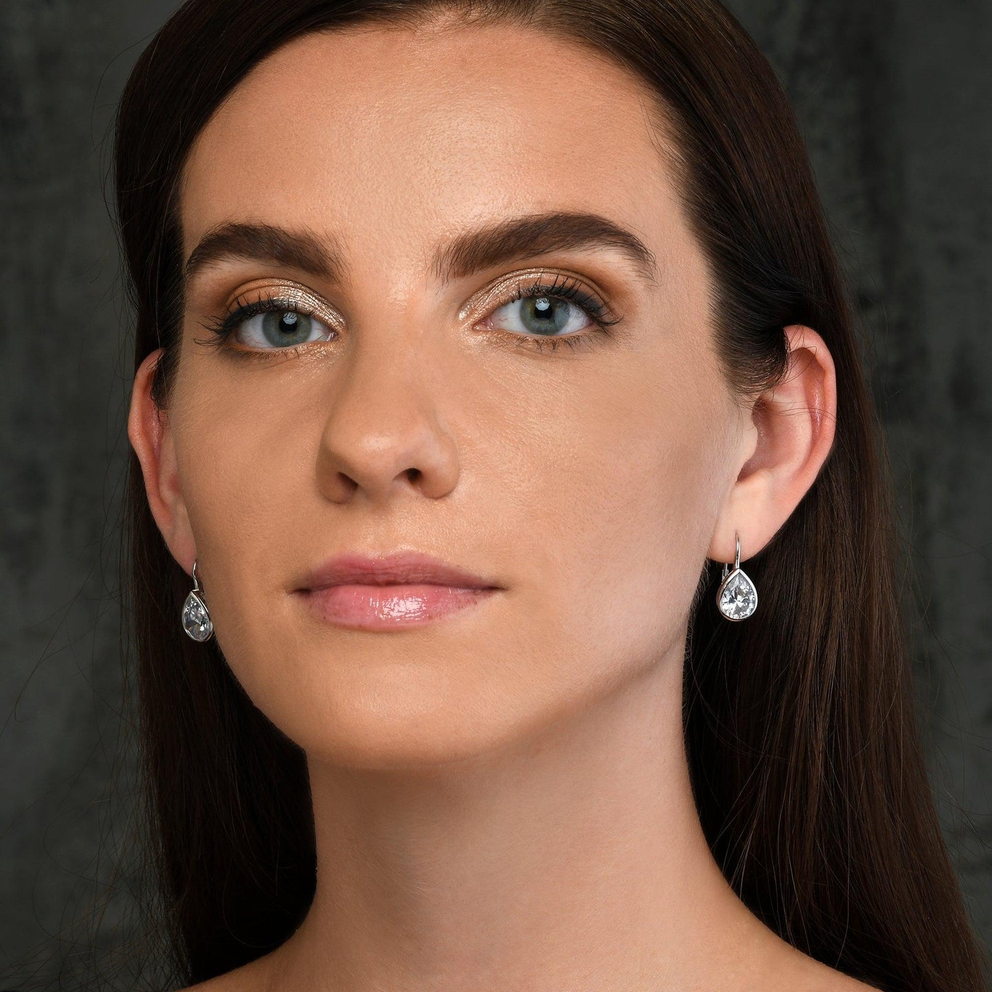 925 Sterling Silver Leverback Cubic Zirconia Drop Earrings - namana.london