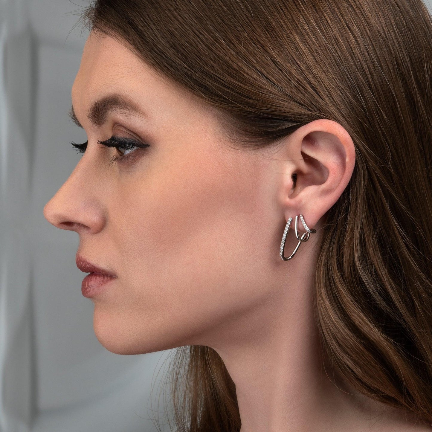 925 Sterling Silver Unusual Large Earrings for Women - namana.london
