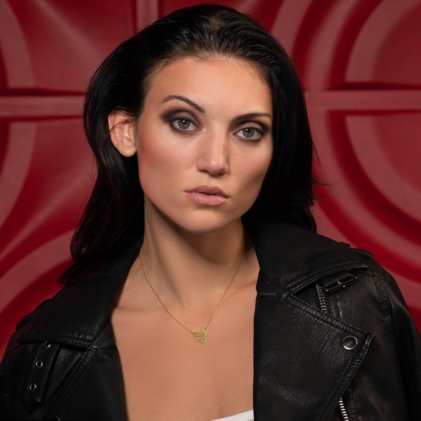 Gold Panther Pendant Necklace with Brushed Finish - namana.london