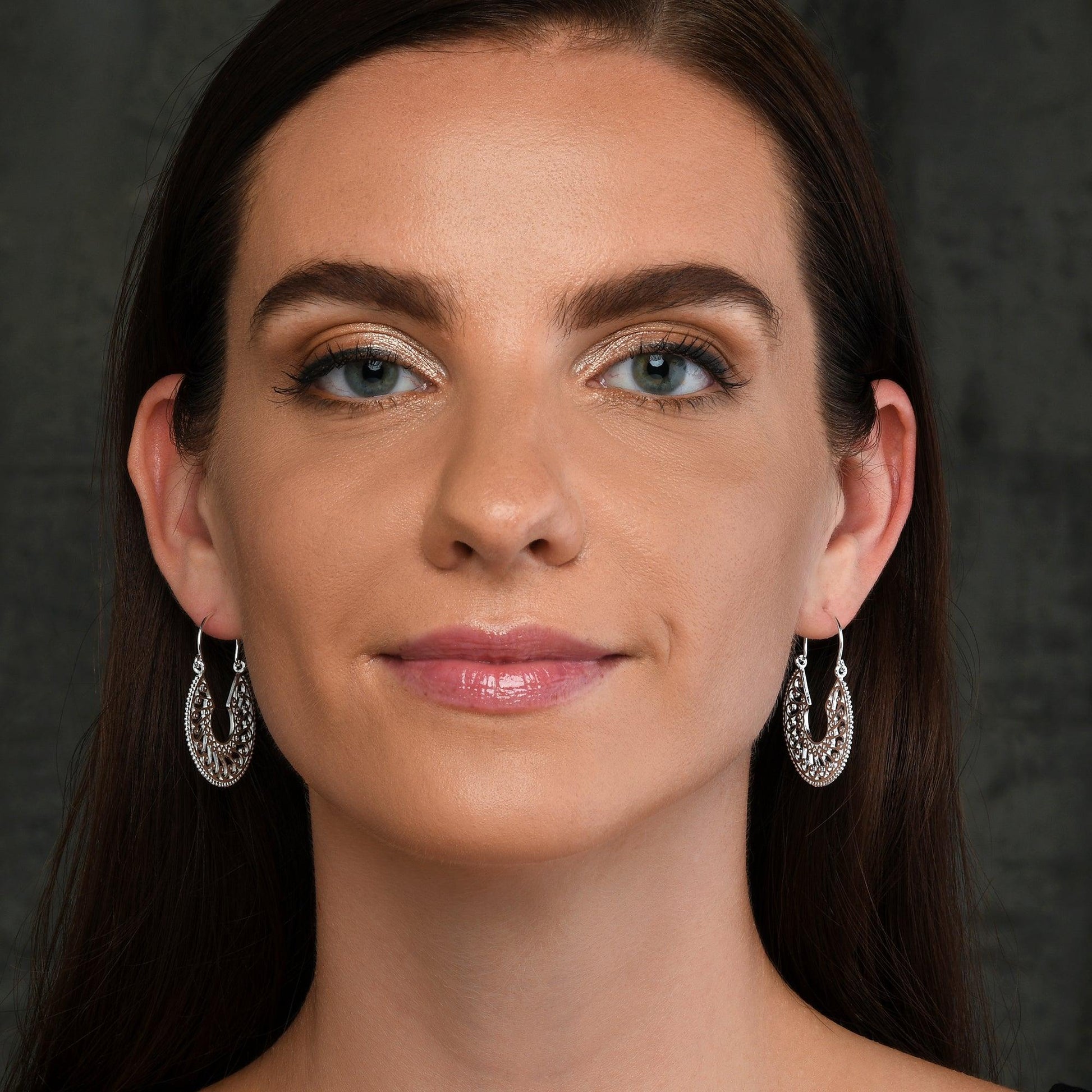 925 Sterling Silver Large Ethnic Tribal Hoop Earrings for Women - namana.london