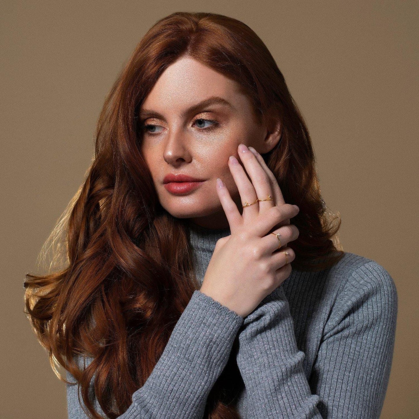 Dainty Gold Star Ring for Women with Cubic Zirconia - namana.london