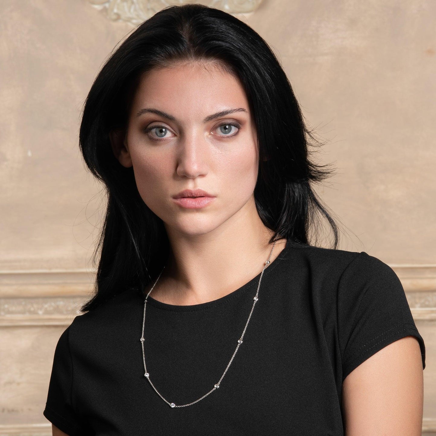 Long Chain Necklace for Women with Stones - namana.london