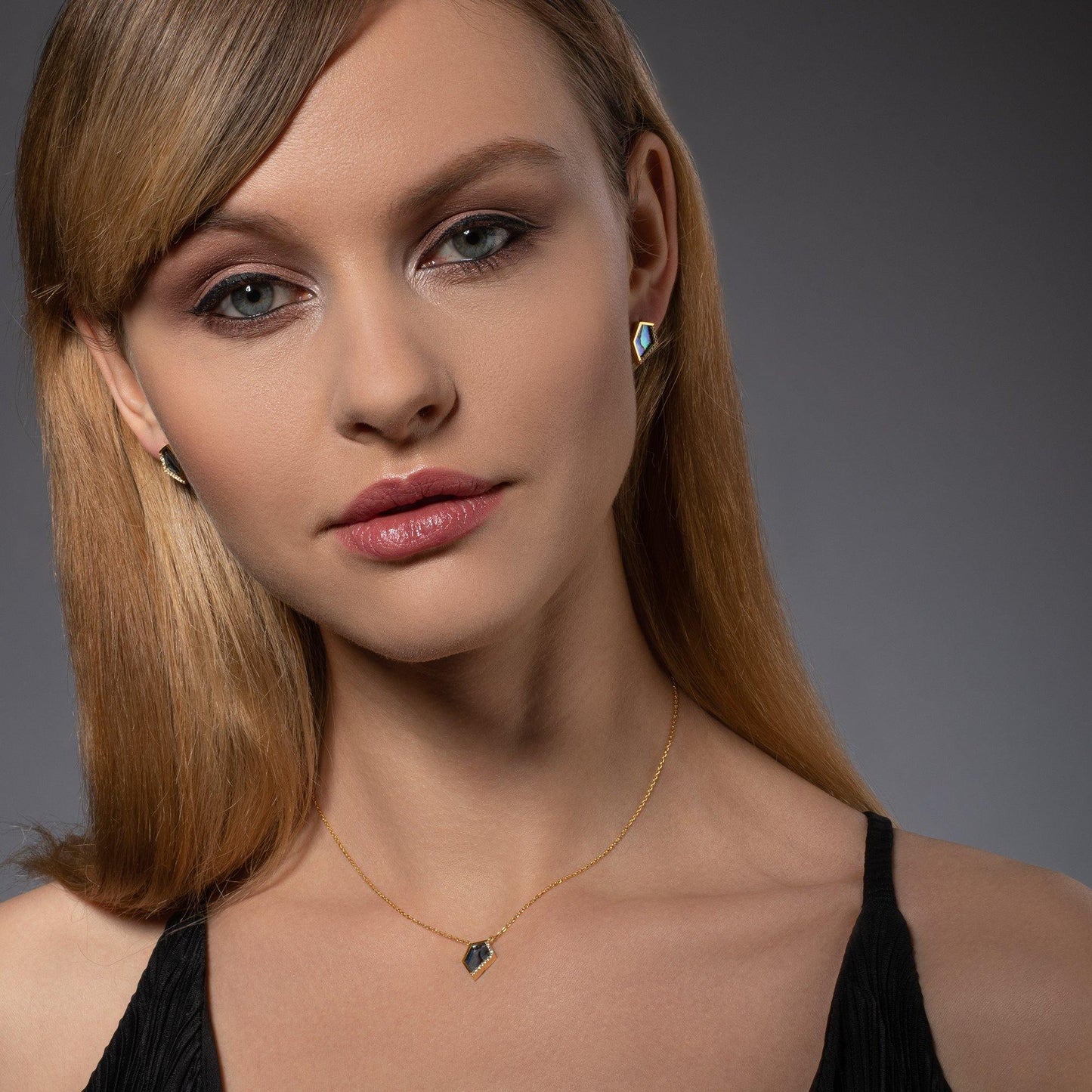 Abalone Shell Gold Pendant Necklace for Women - namana.london