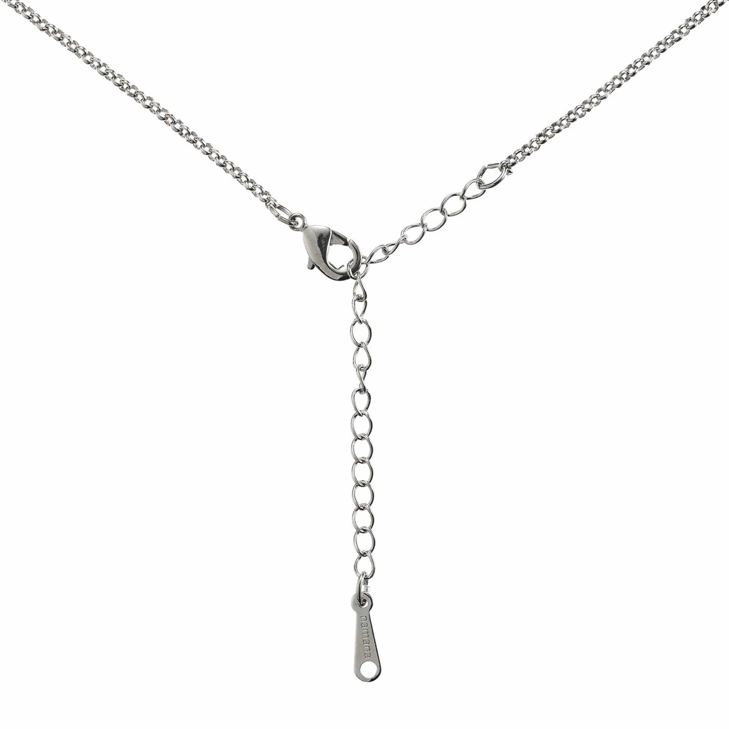 Teardrop Pendant Necklace with a Blue Cubic Zirconia Gemstone - namana.london