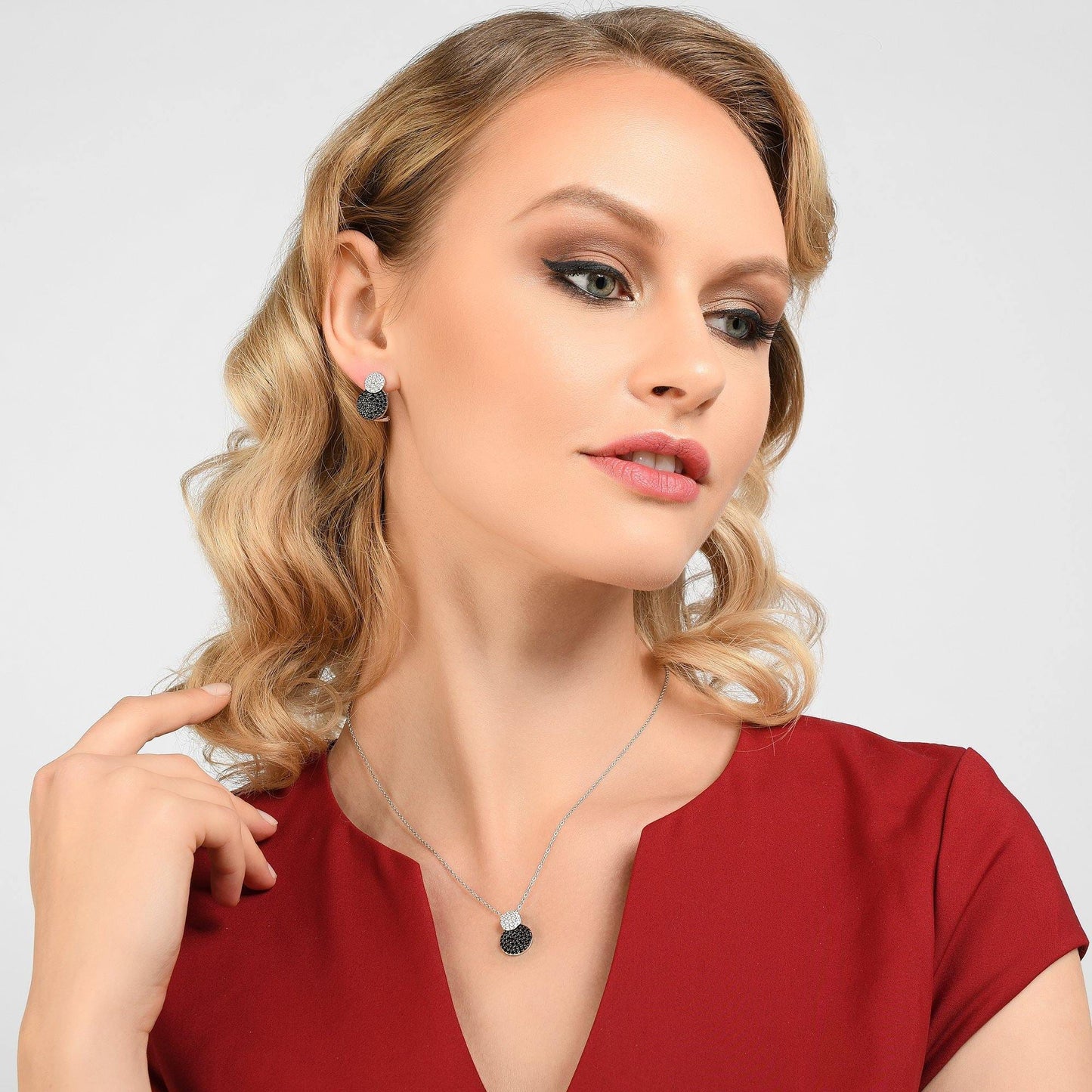 Sterling Silver Black and White Earrings for Women - namana.london