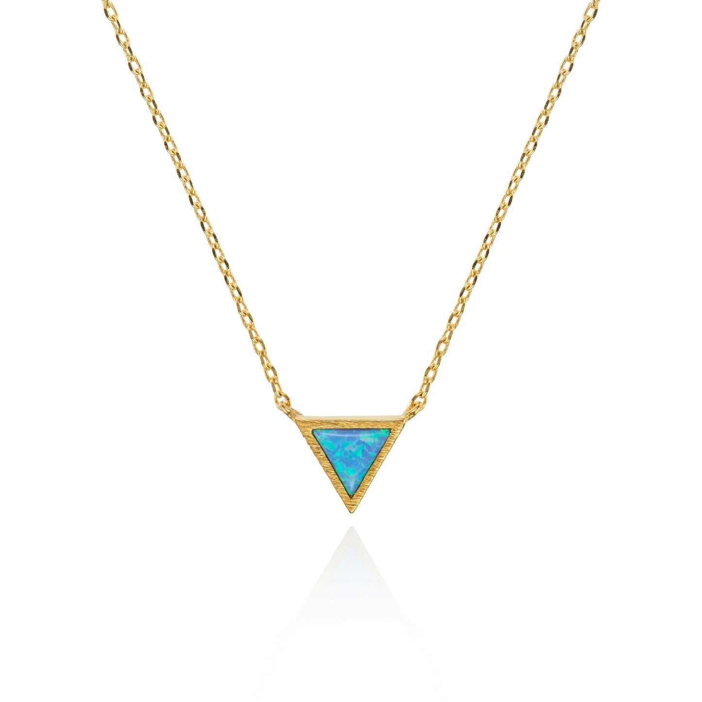 Gold Triangle Opal Pendant Necklace - namana.london