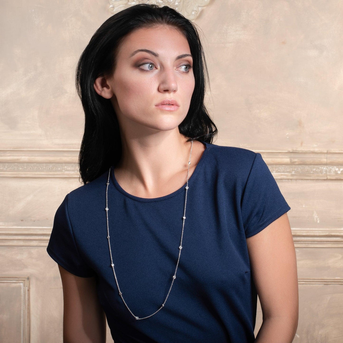 Long Chain Necklace for Women with Stones - namana.london