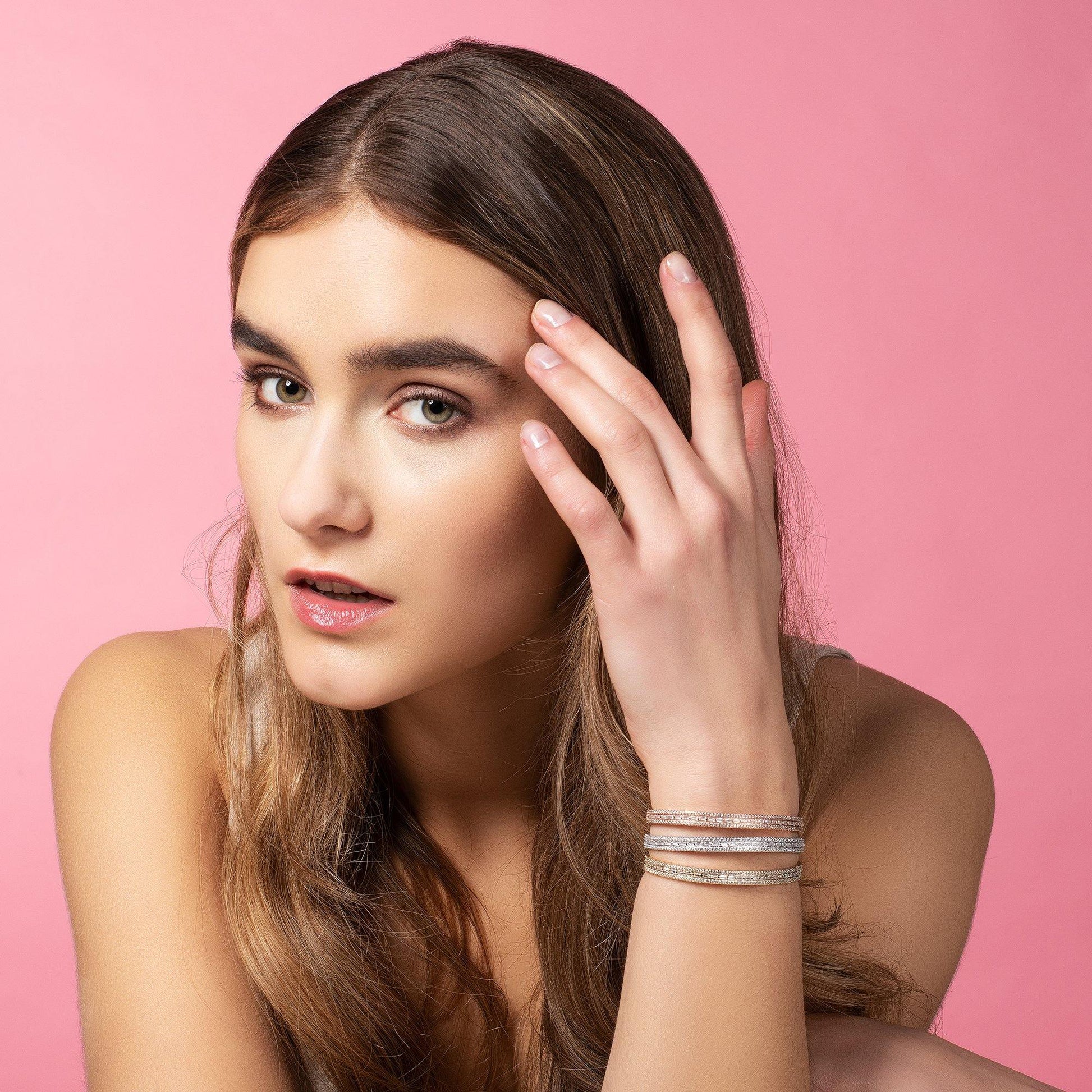 Paragon Cuff Bangle with Cubic Zirconia - namana.london