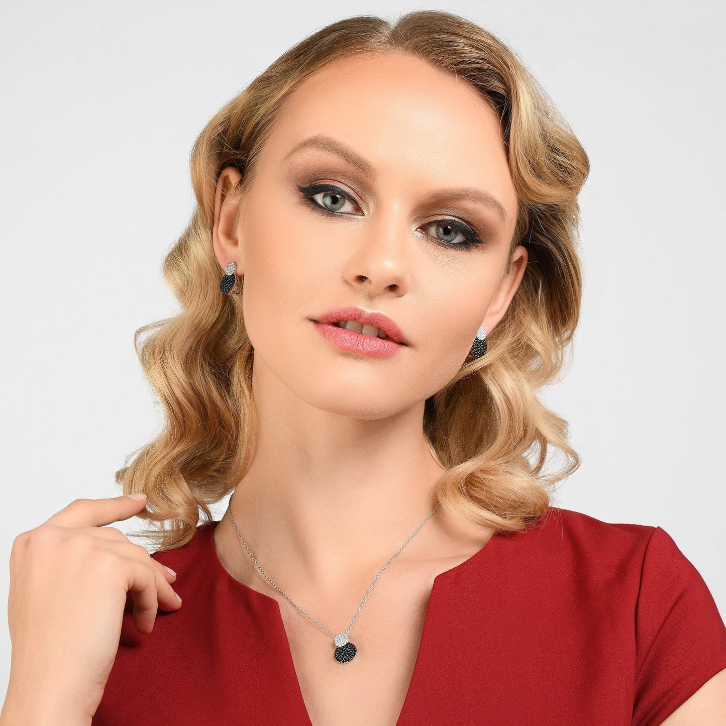 Sterling Silver Black and White Earrings for Women - namana.london