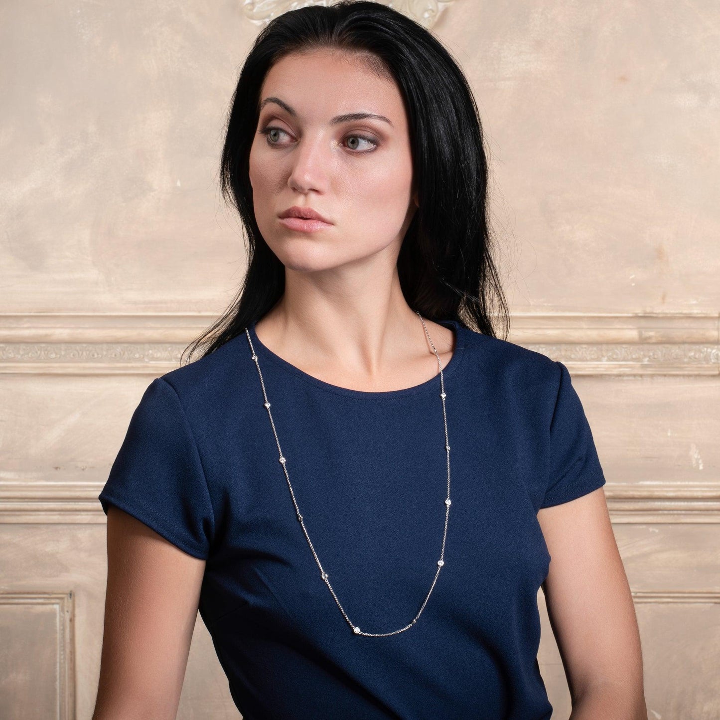 Long Chain Necklace for Women with Stones - namana.london