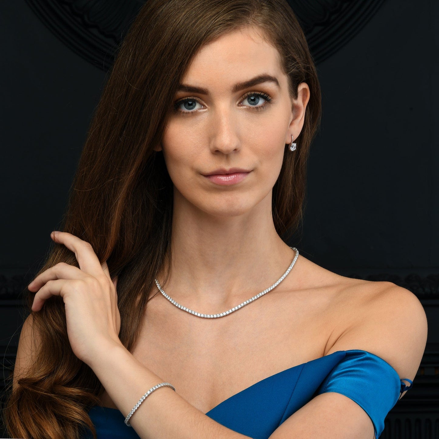 925 Sterling Silver Tennis Necklace with 3mm Cubic Zirconia