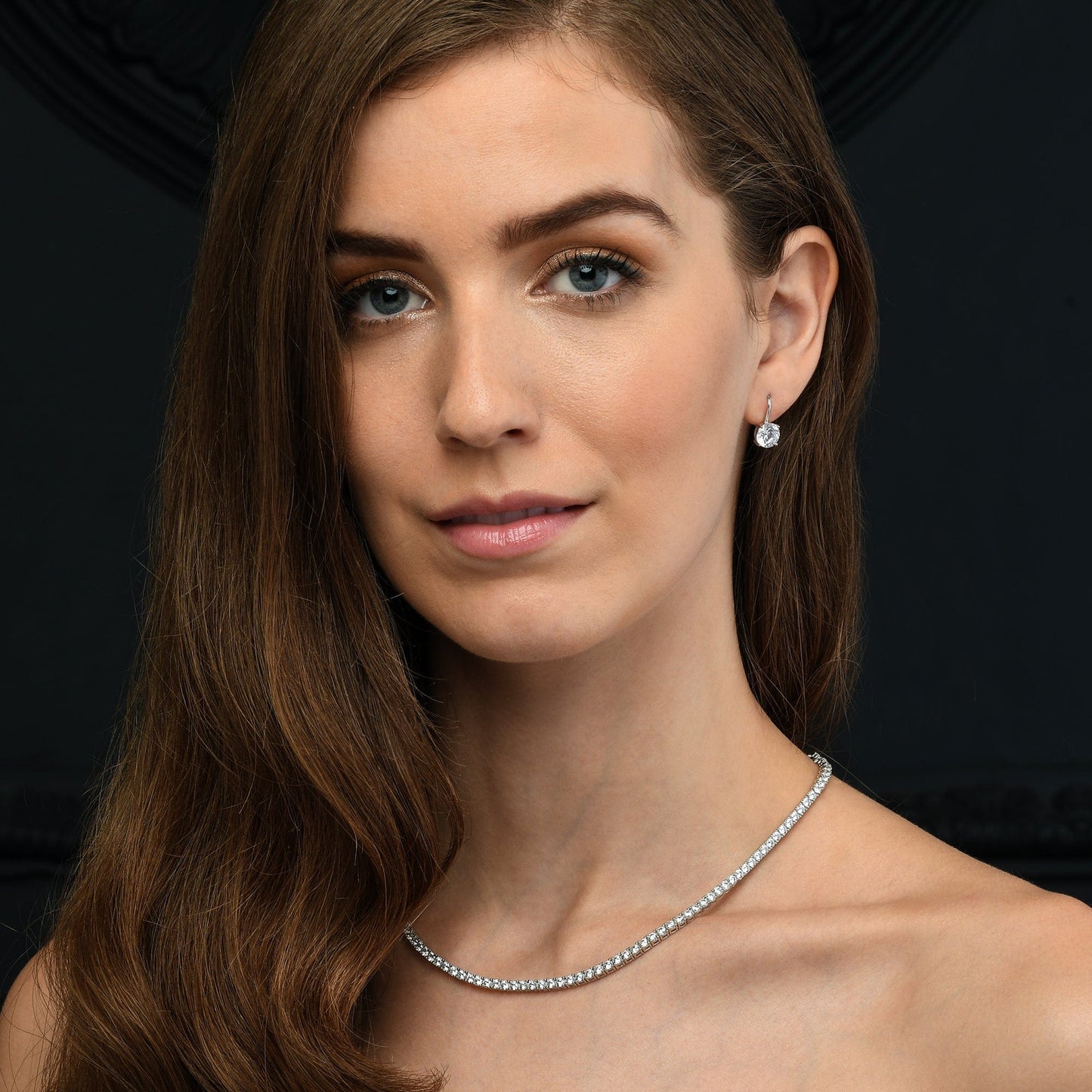 925 Sterling Silver Tennis Necklace with 3mm Cubic Zirconia