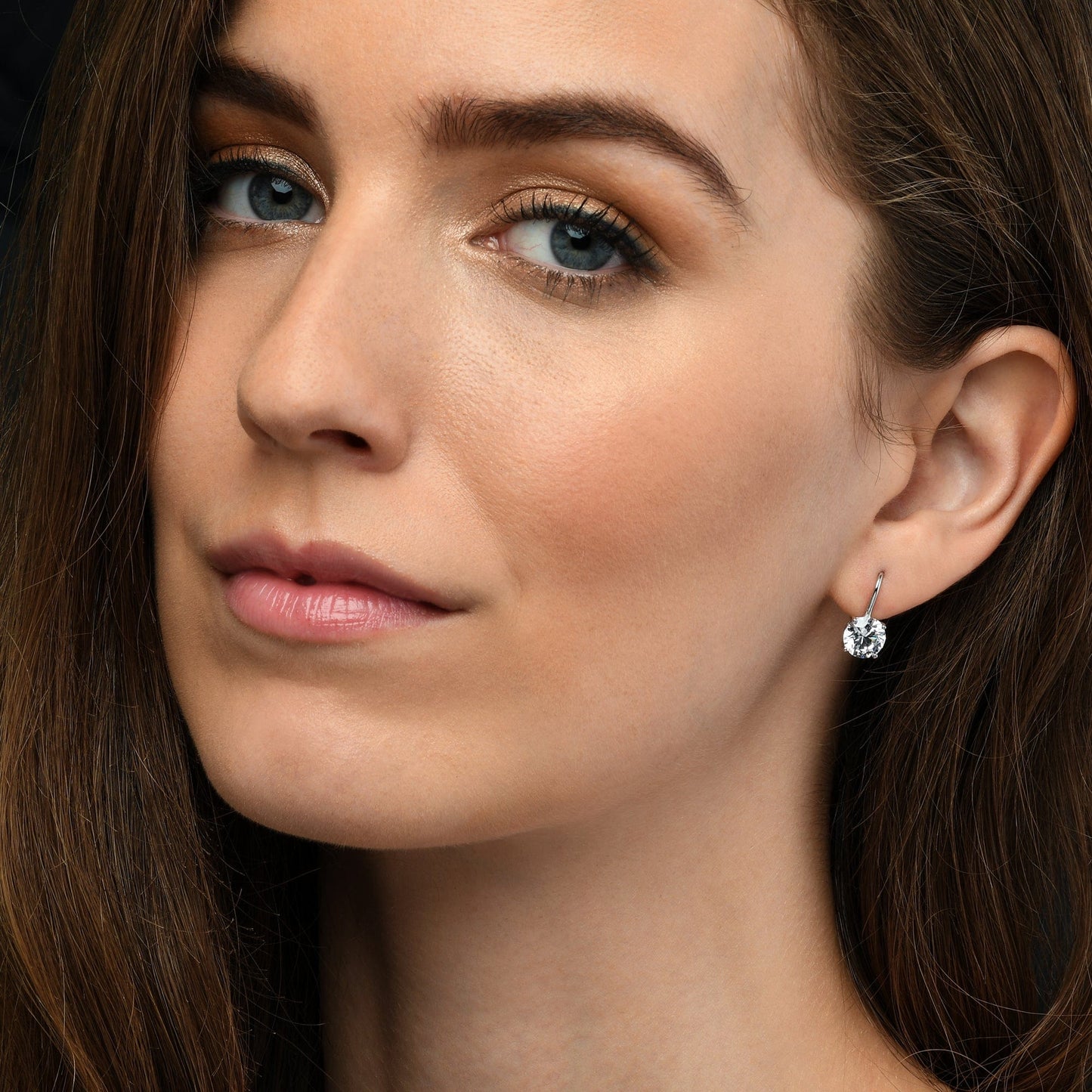 925 Sterling Silver Cubic Zirconia Solitaire Drop Earrings for Women