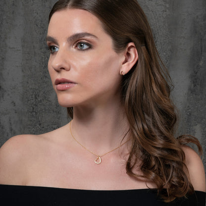 Gold plated Sterling Silver Pear Shaped Pendant Necklace for Women