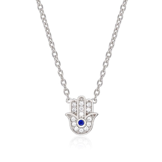 925 Sterling Silver Hamza Pendant Necklace for Women